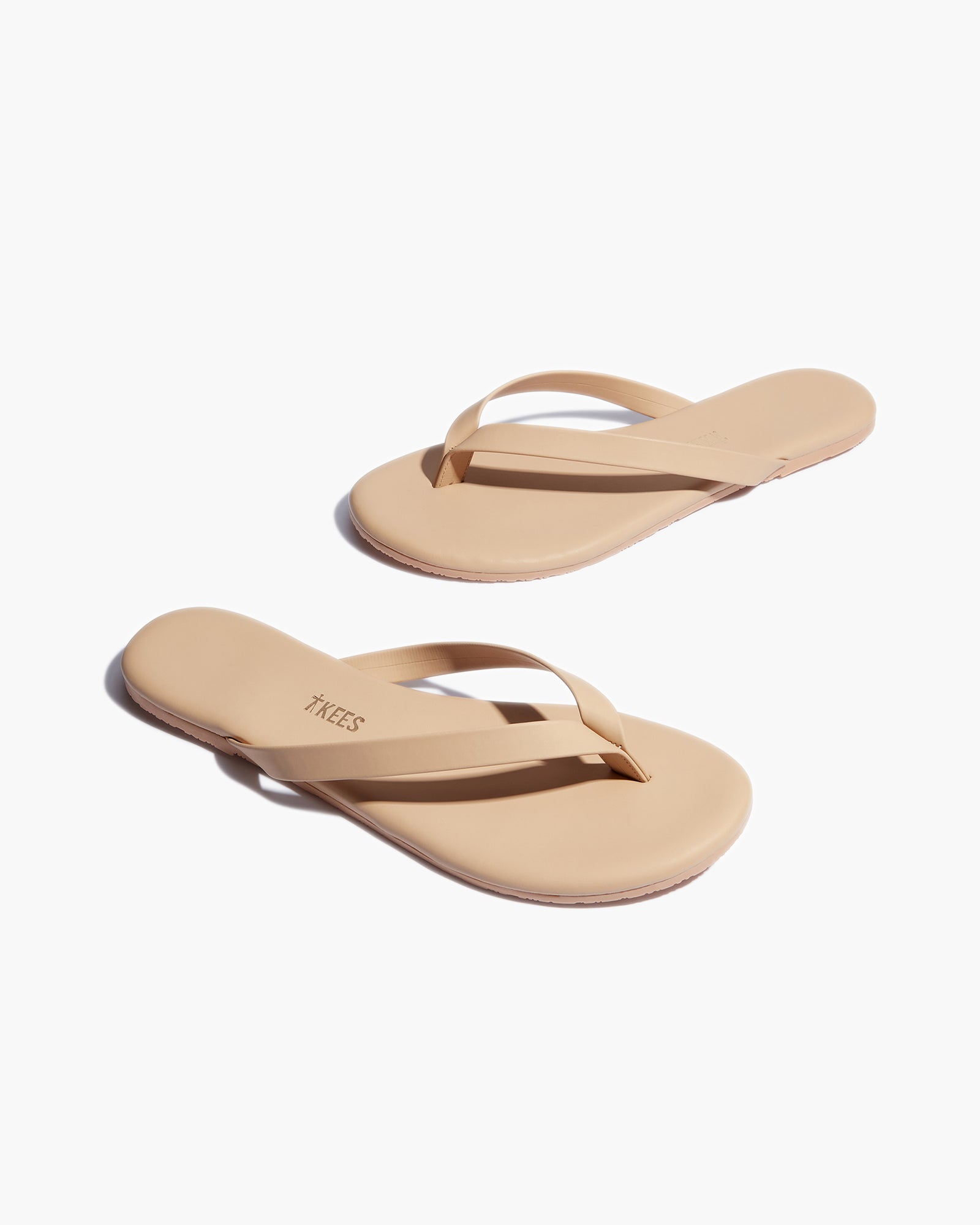 TKEES Boyfriend Vegan Women's Flip Flops Khaki | IHEUND-510