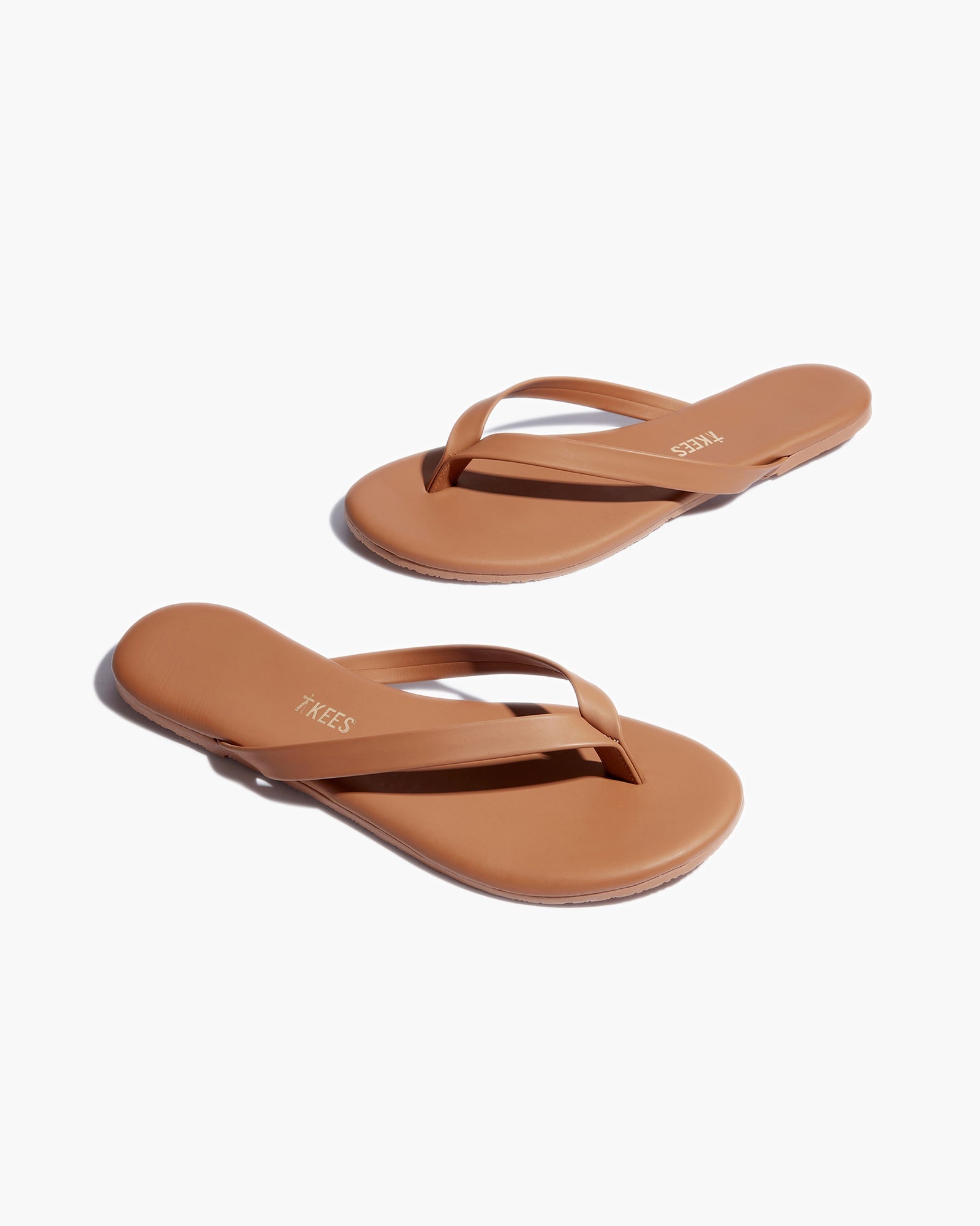 TKEES Boyfriend Vegan Women's Flip Flops Brown | VNARJF-408