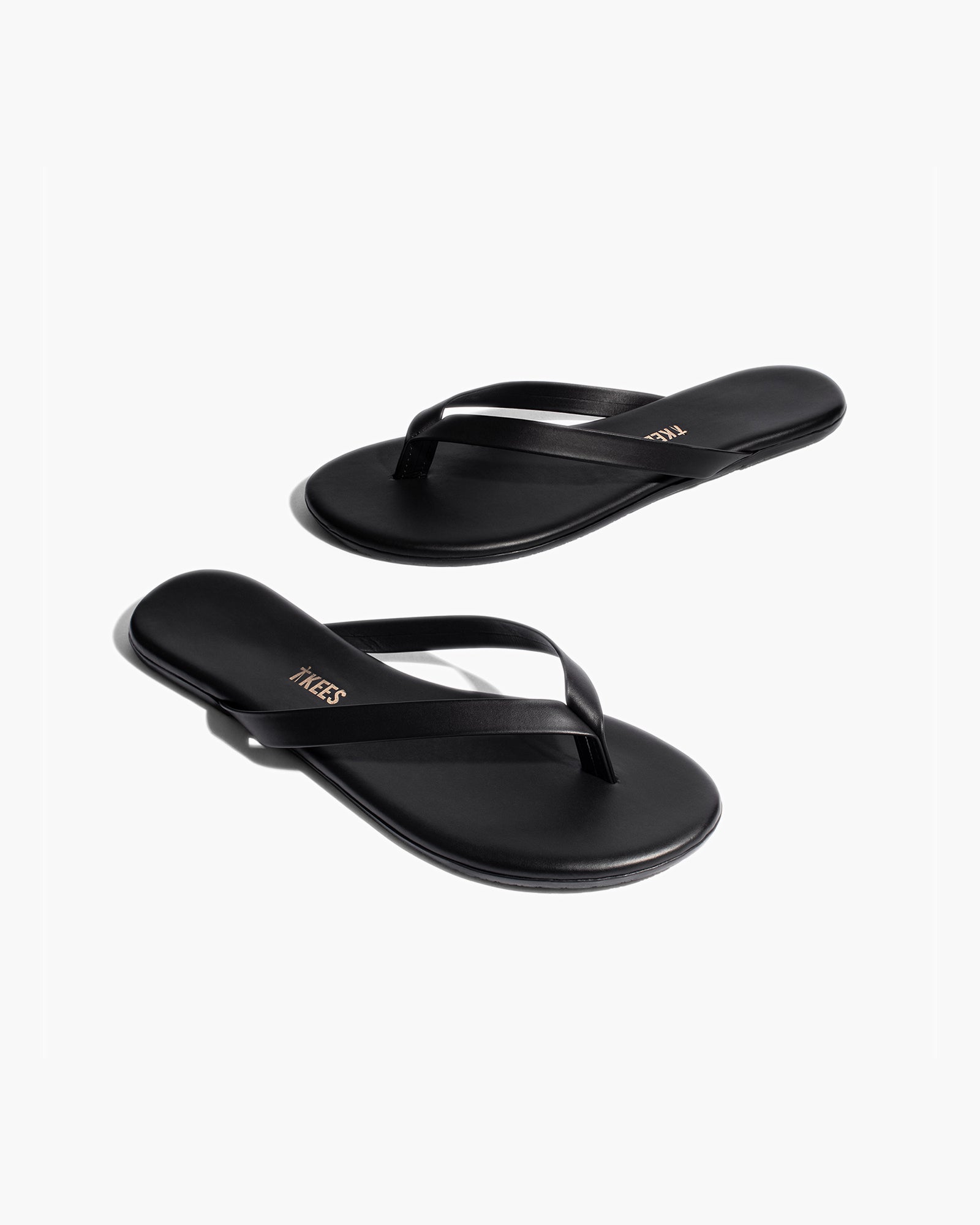 TKEES Boyfriend Vegan Women's Flip Flops Black | XOFVQD-019