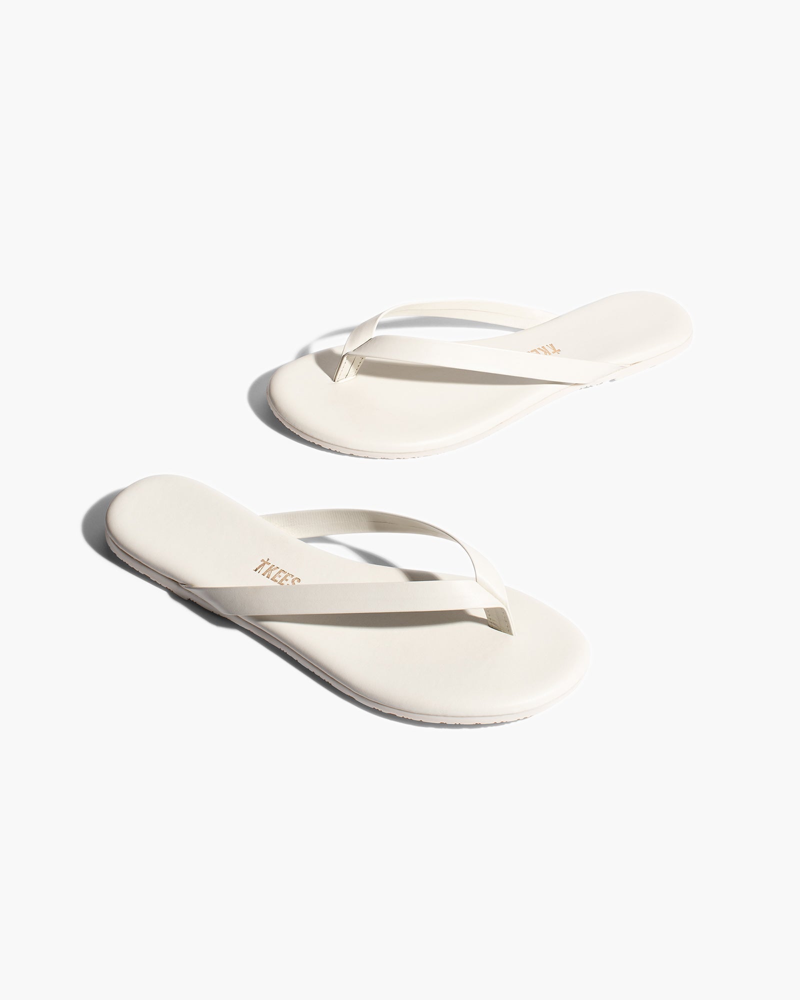 TKEES Boyfriend Women's Flip Flops Cream | OLXQCG-780