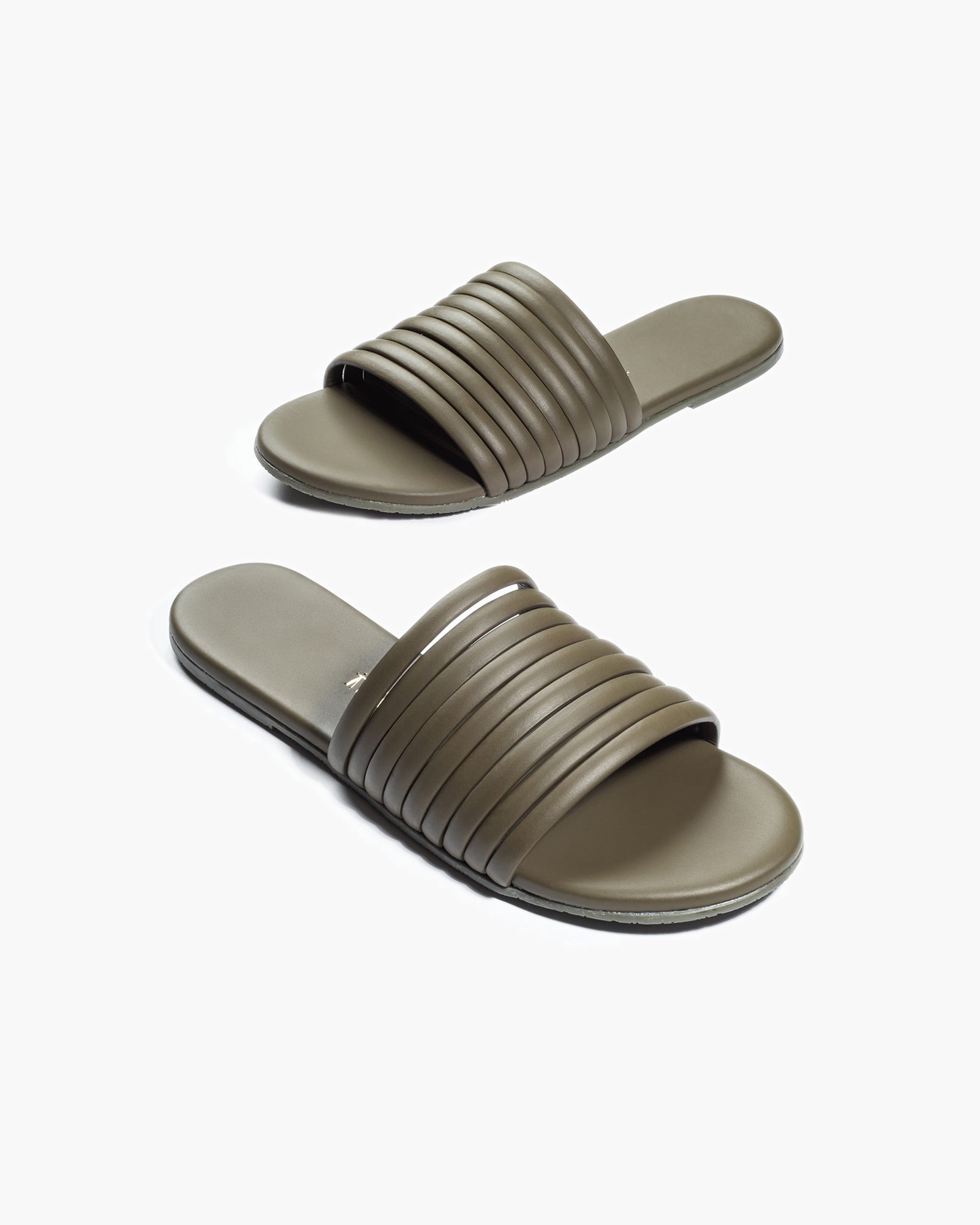 TKEES Caro Women's Slides Olive | MCPKGQ-561