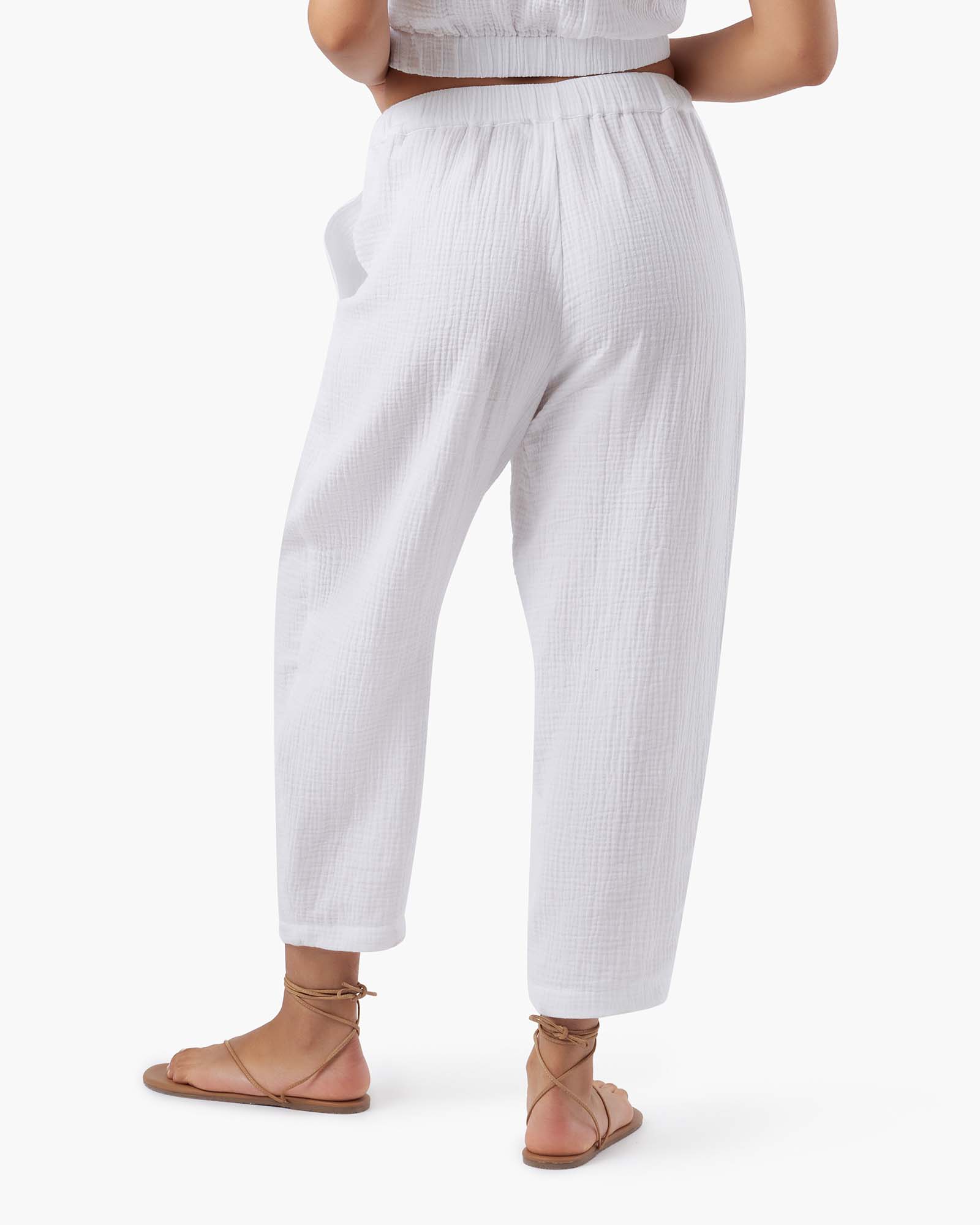 TKEES Gauze Women's Pants White | HECIWZ-029