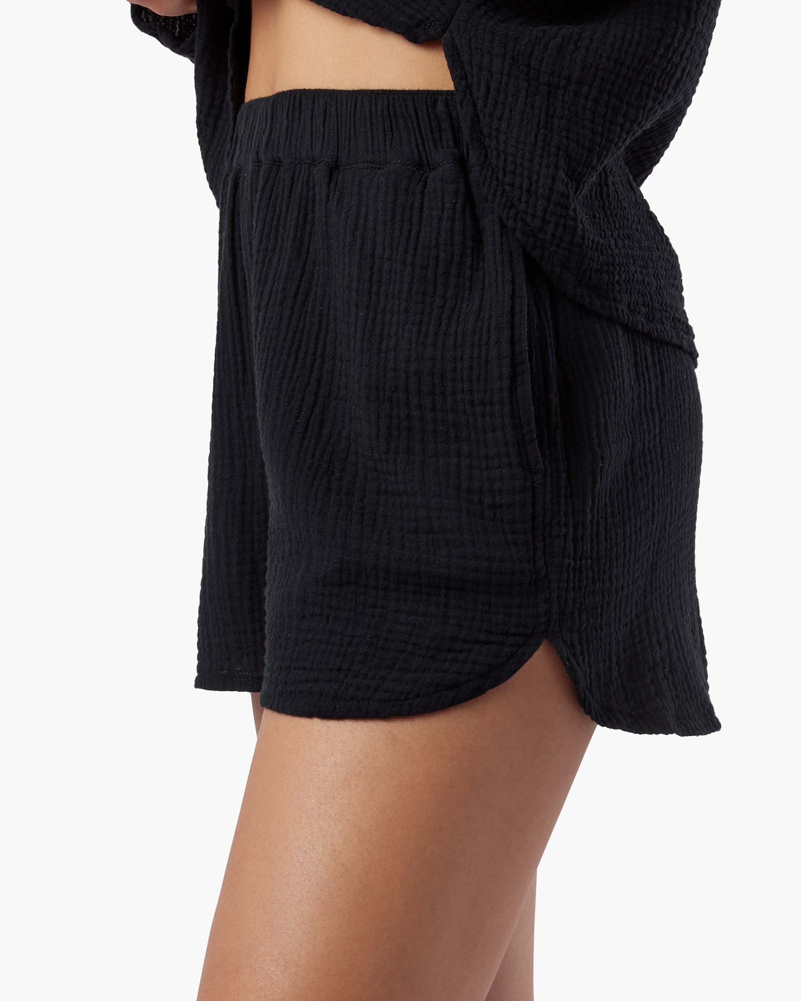 TKEES Gauze Women's Shorts Black | BOUCMG-570