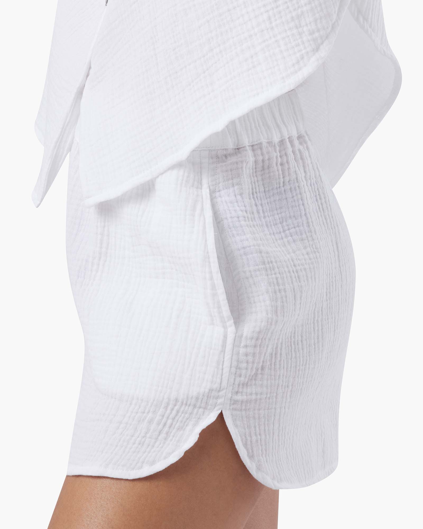 TKEES Gauze Women's Shorts White | ZFUIME-250