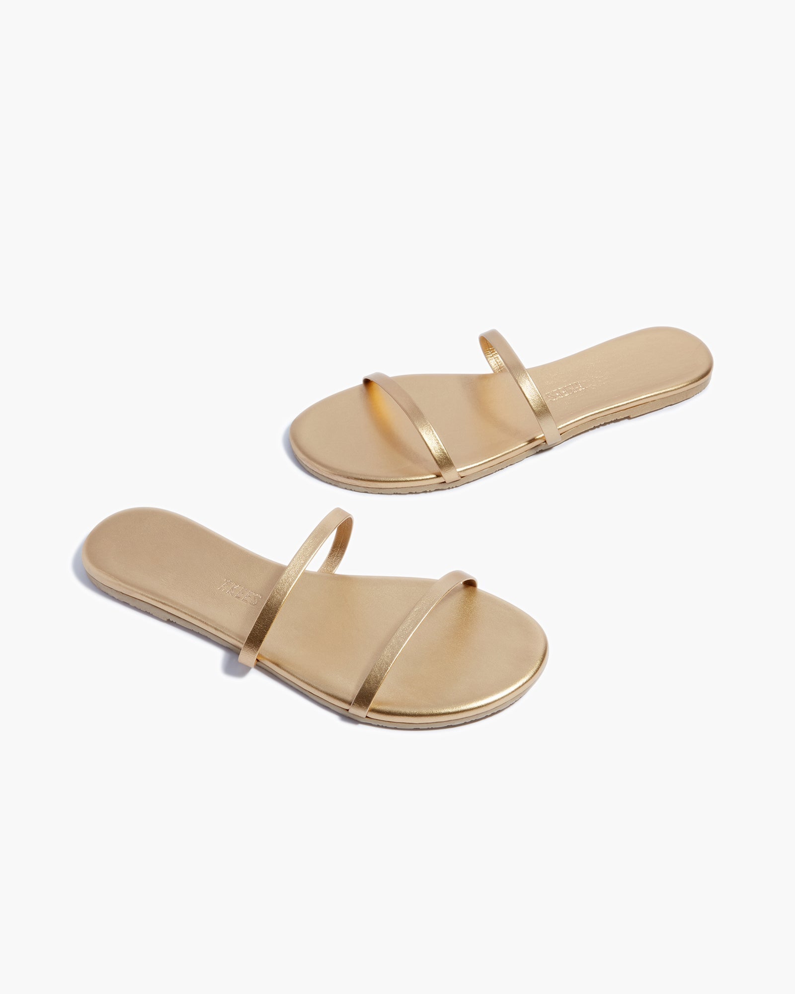 TKEES Gemma Metallics Women's Sandals Gold | KQREIB-605