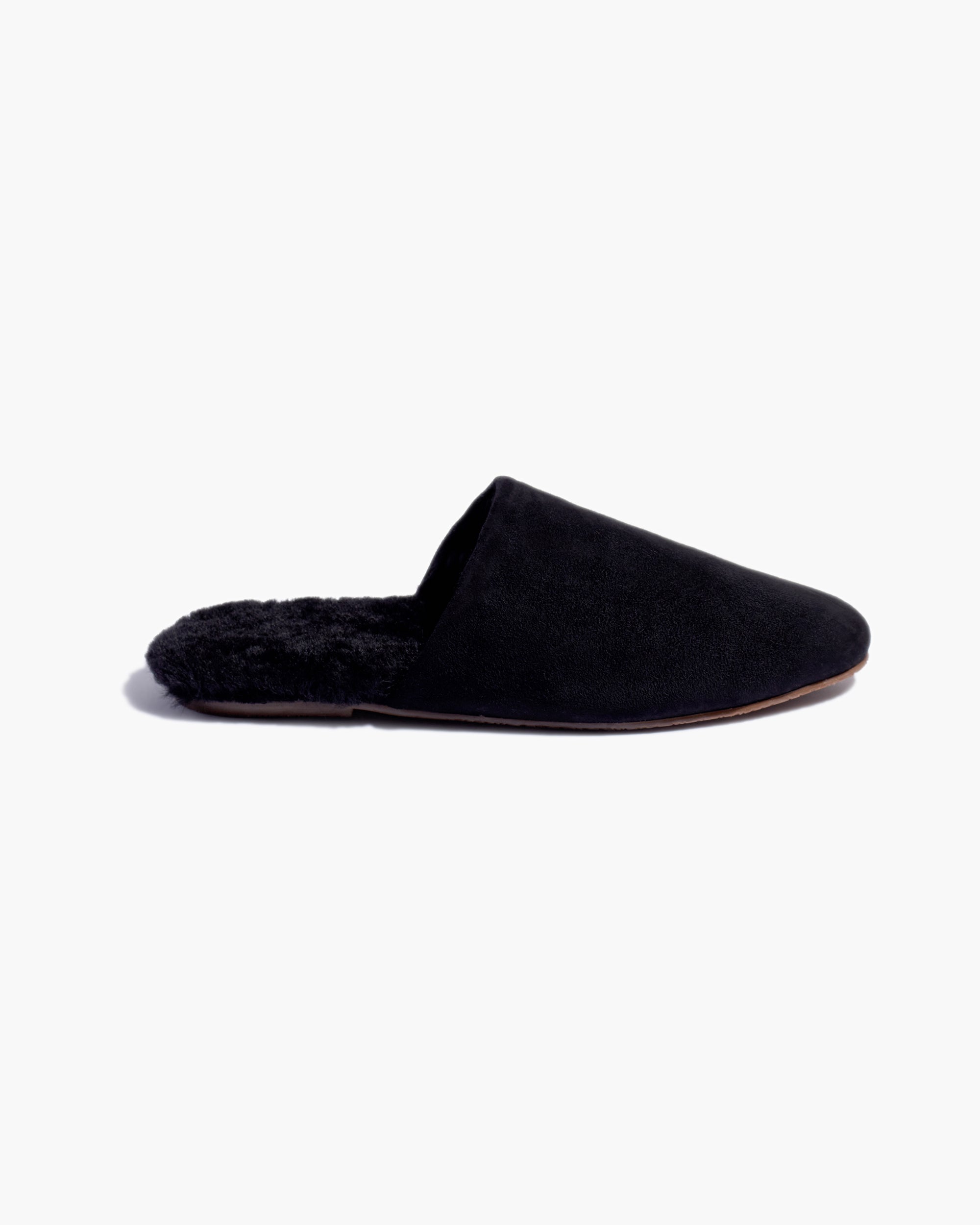 TKEES Ines Shearling Women's Slides Black | XJWLNO-806