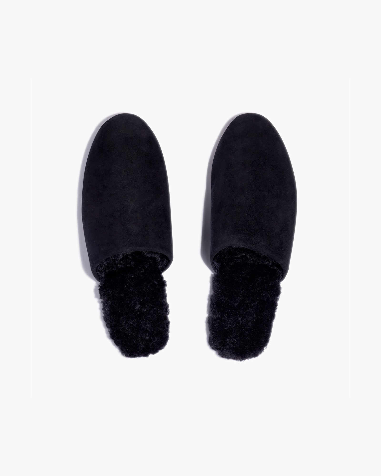 TKEES Ines Shearling Women\'s Slides Black | XJWLNO-806