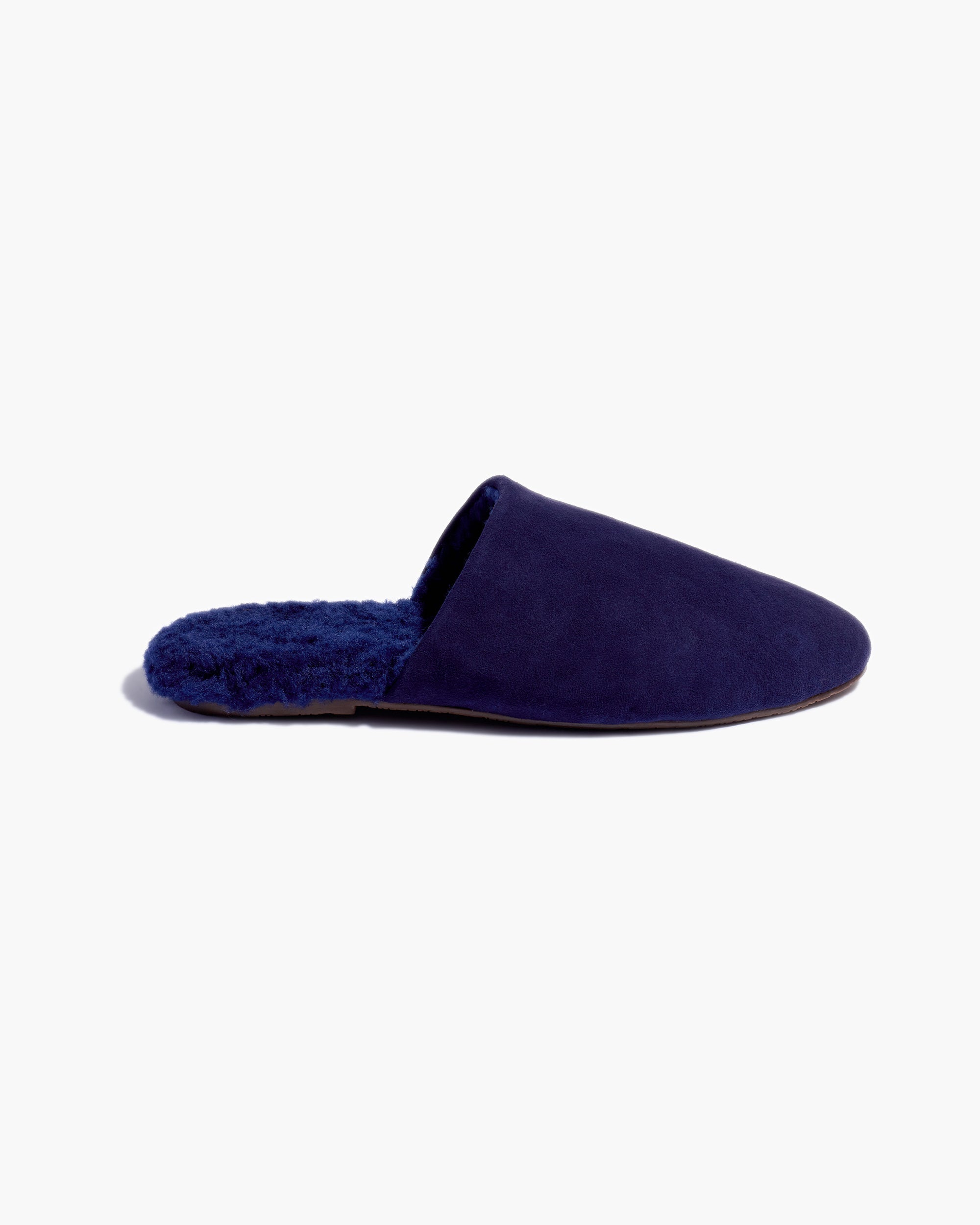 TKEES Ines Shearling Women's Slides Navy | XFKEWY-906