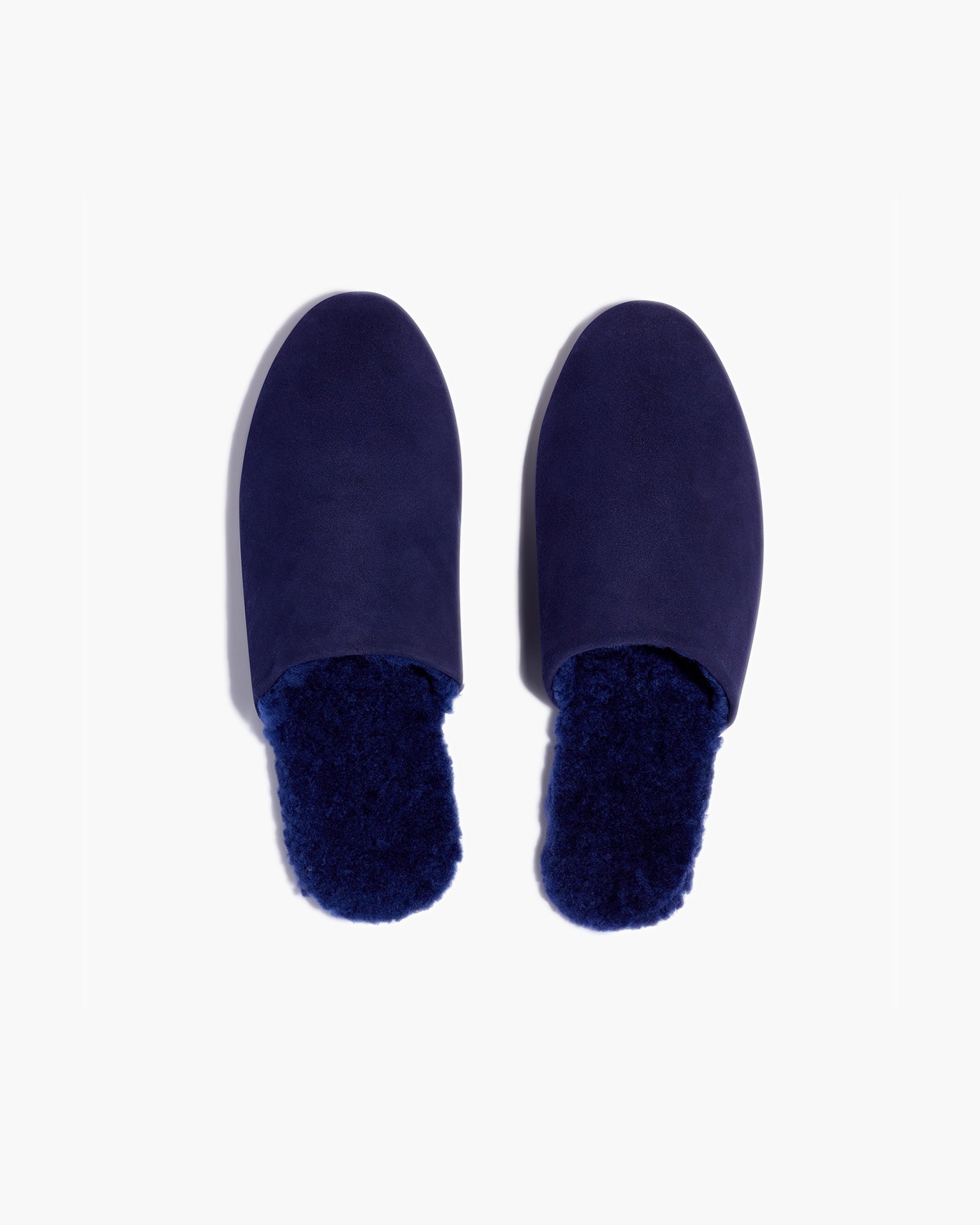 TKEES Ines Shearling Women\'s Slides Navy | XFKEWY-906