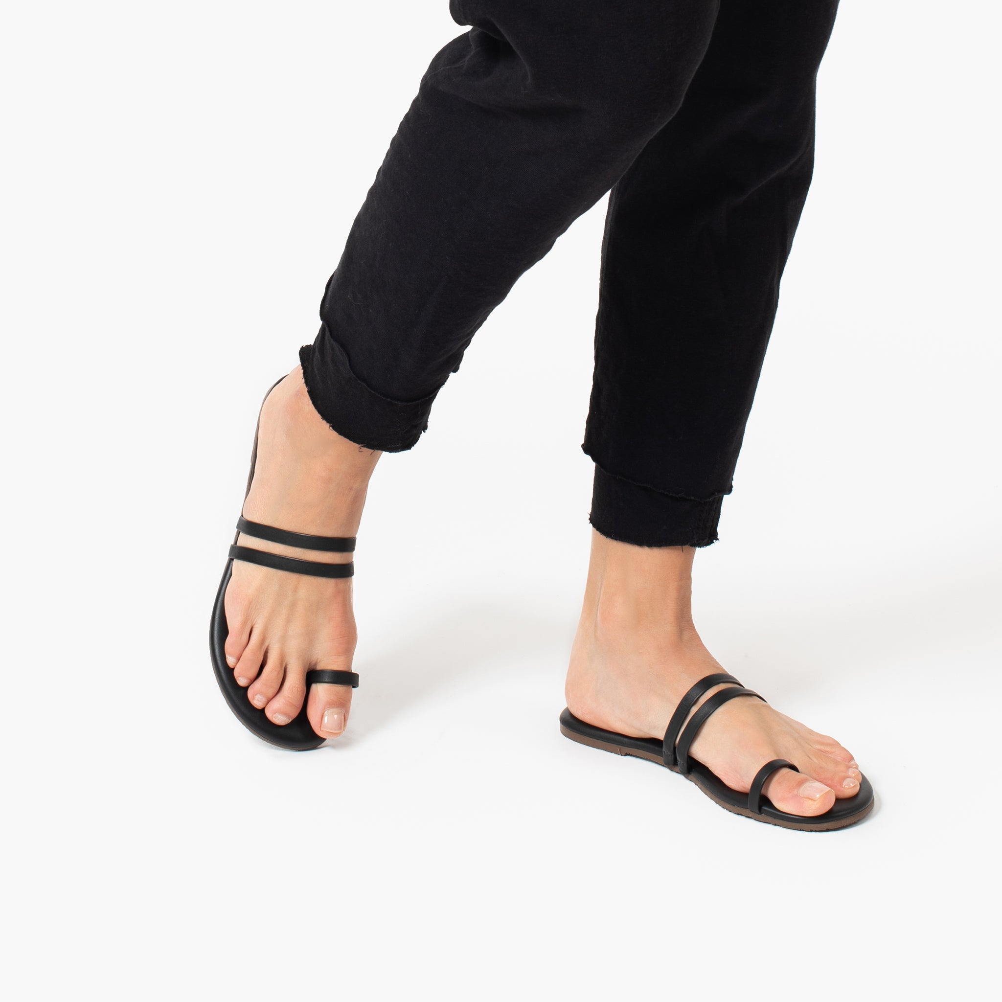 TKEES Leah Women's Sandals Black | AJCDKF-136