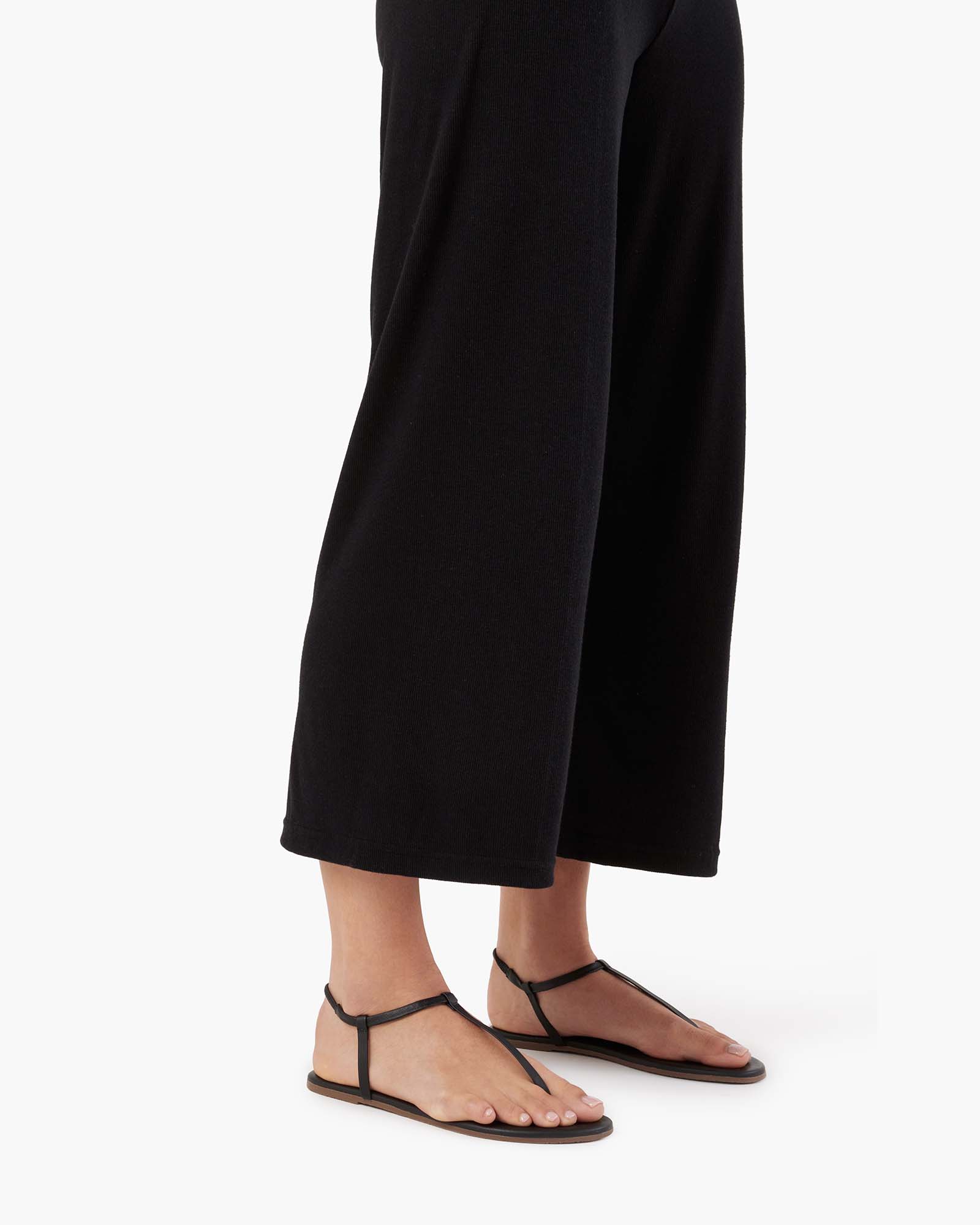 TKEES Light Rib Culotte Women's Pants Black | BSZJGD-574