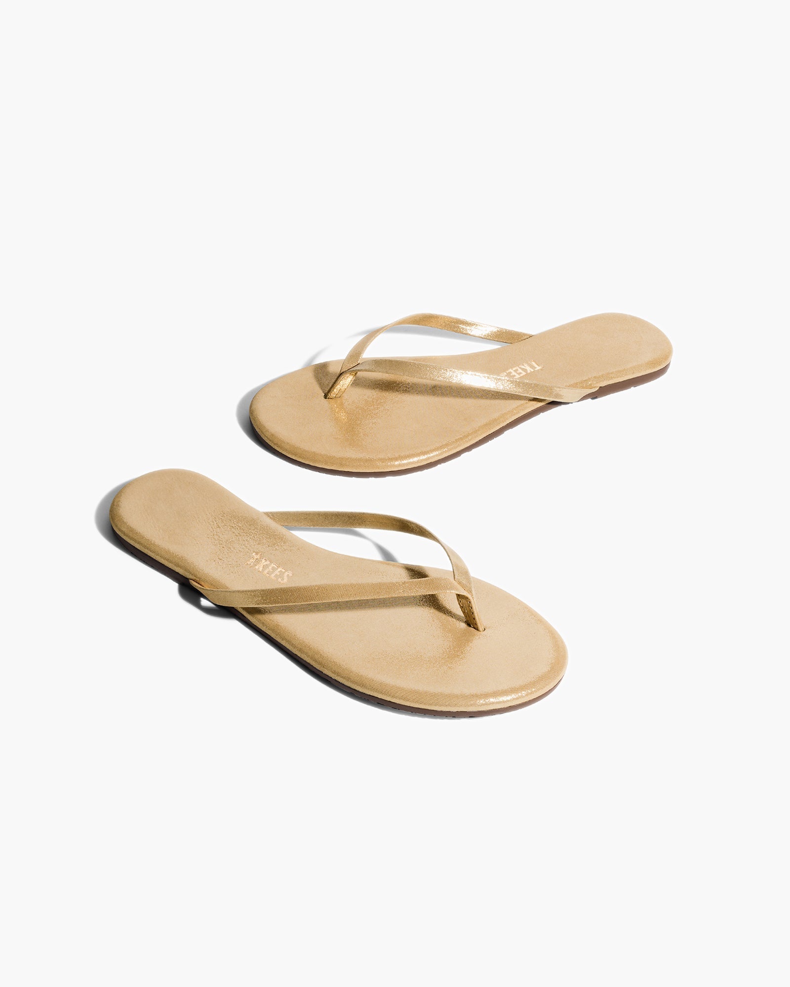 TKEES Lily Glitters Women's Flip Flops Gold | VEZARB-501