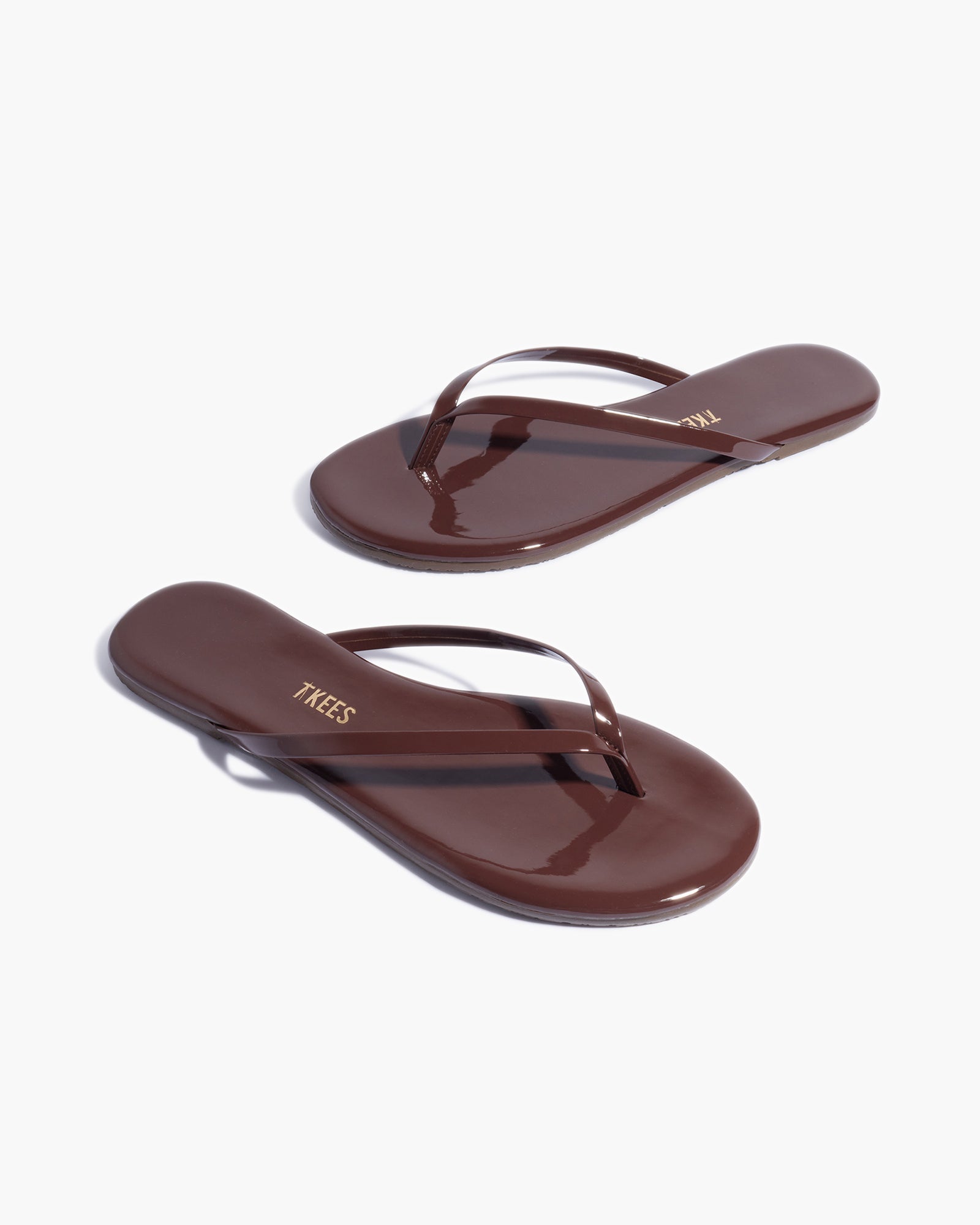 TKEES Lily Glosses Women's Flip Flops Brown | IGXMOJ-140