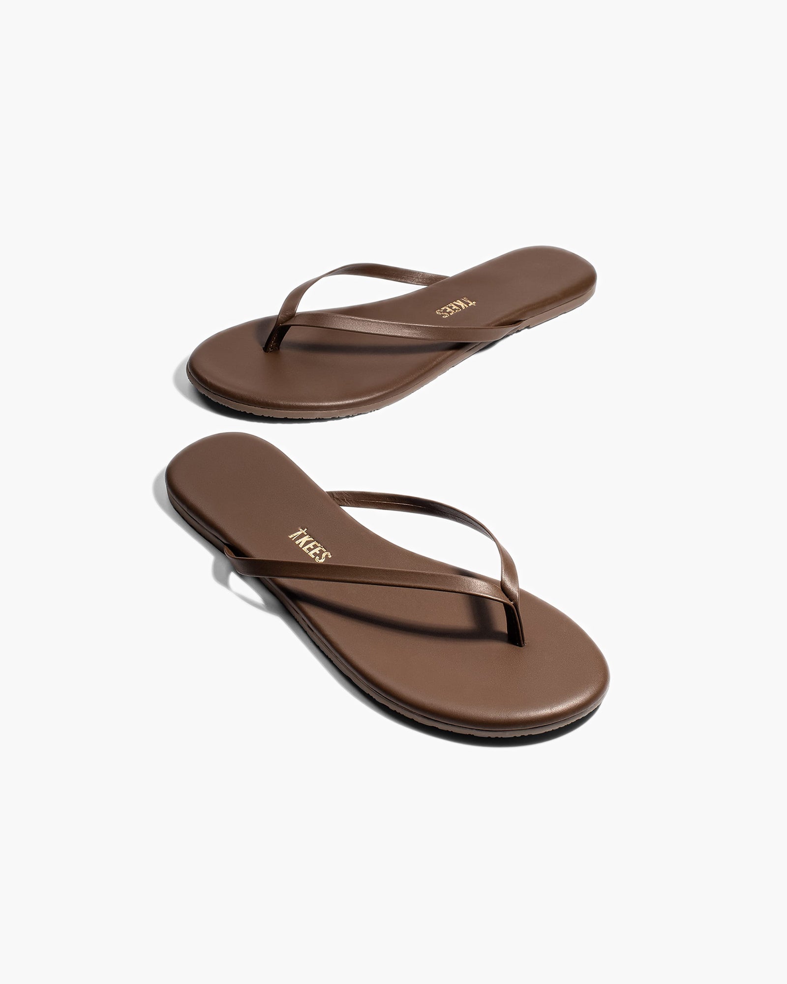 TKEES Lily Liners Women's Flip Flops Coffee | OSZVMJ-315