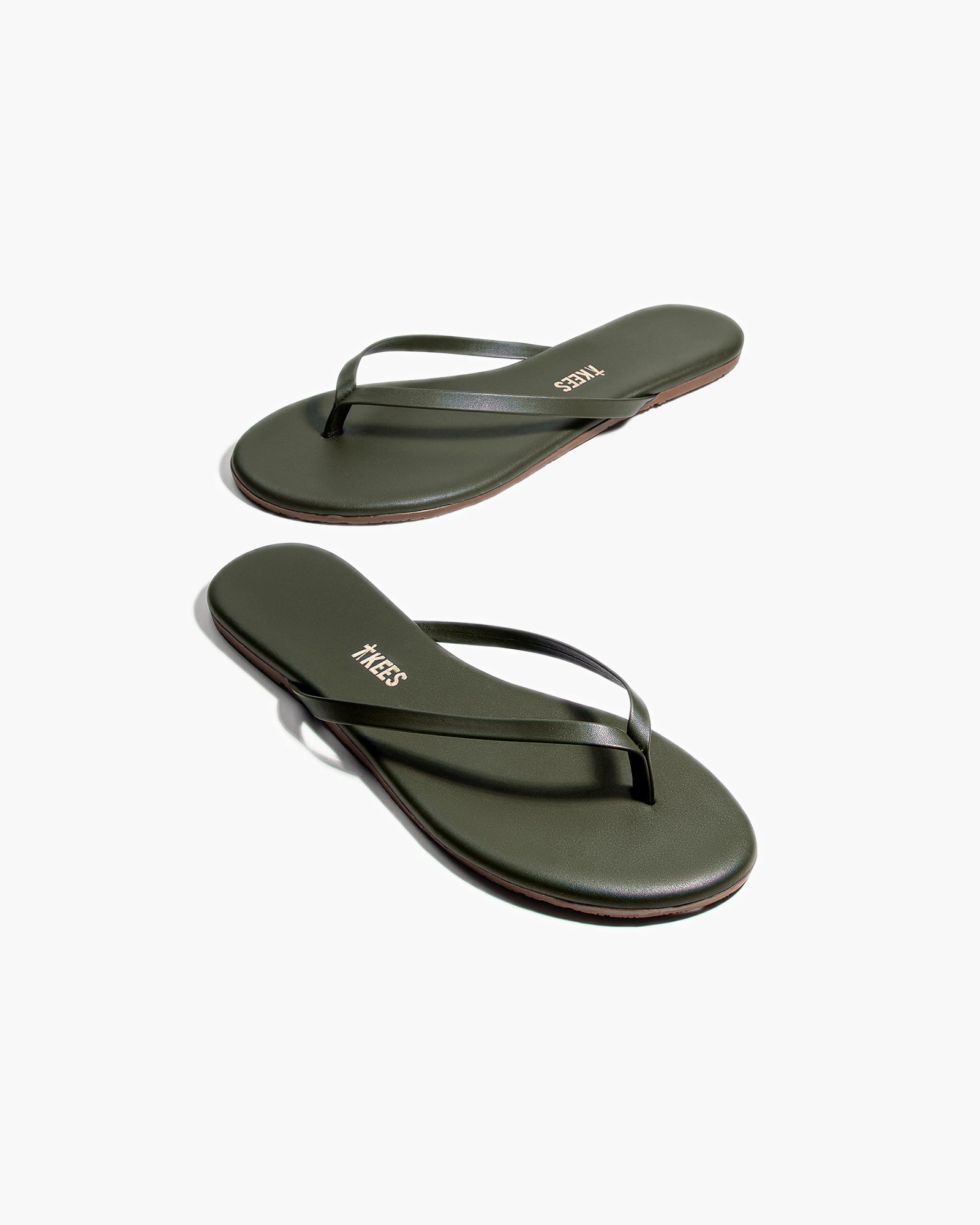 TKEES Lily Liners Women's Flip Flops Green | CKJOSM-943