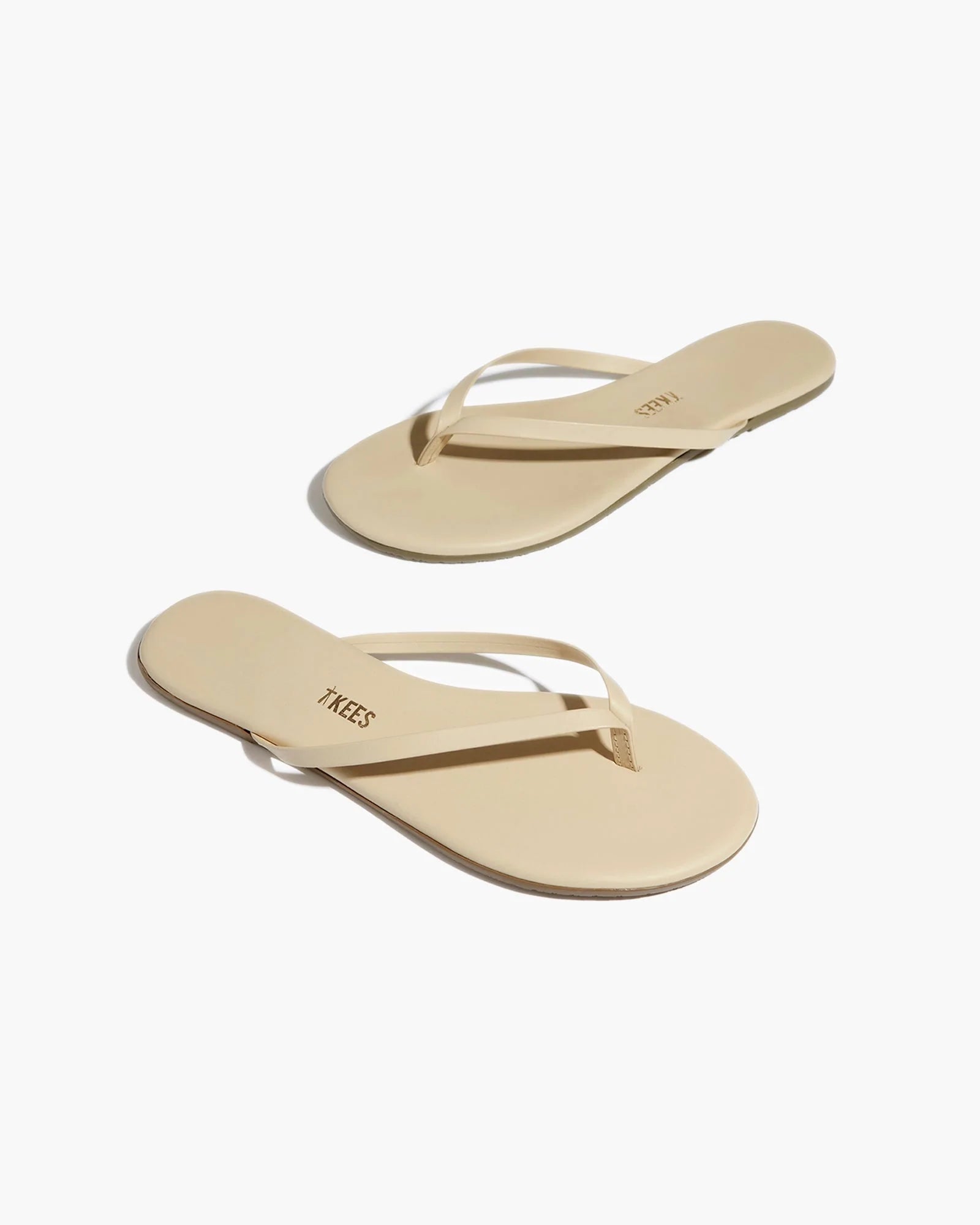 TKEES Lily Nudes Women's Flip Flops White | MBTSOI-152