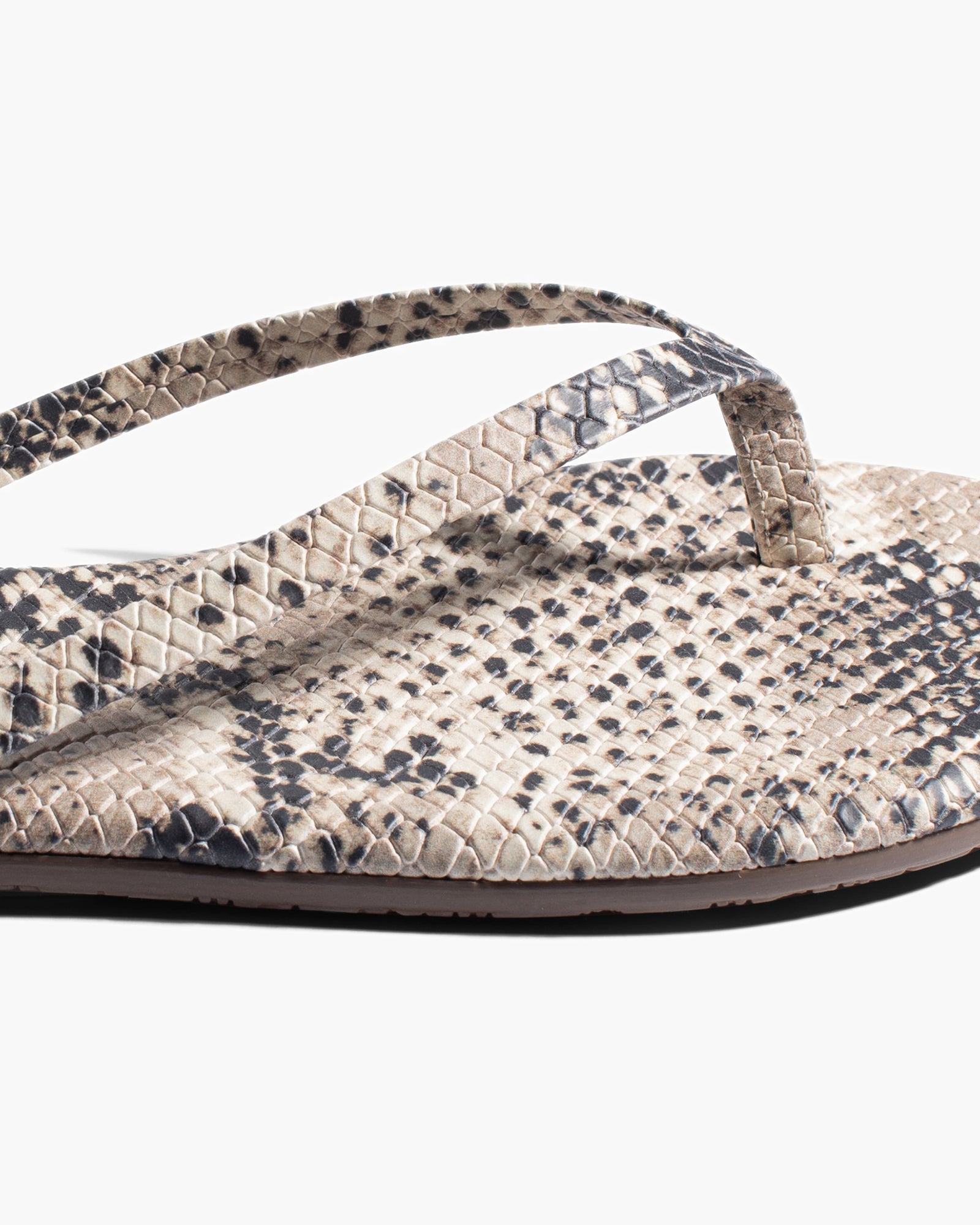 TKEES Lily Vegan Animal Women's Flip Flops Brown Snake | NYLQCT-245