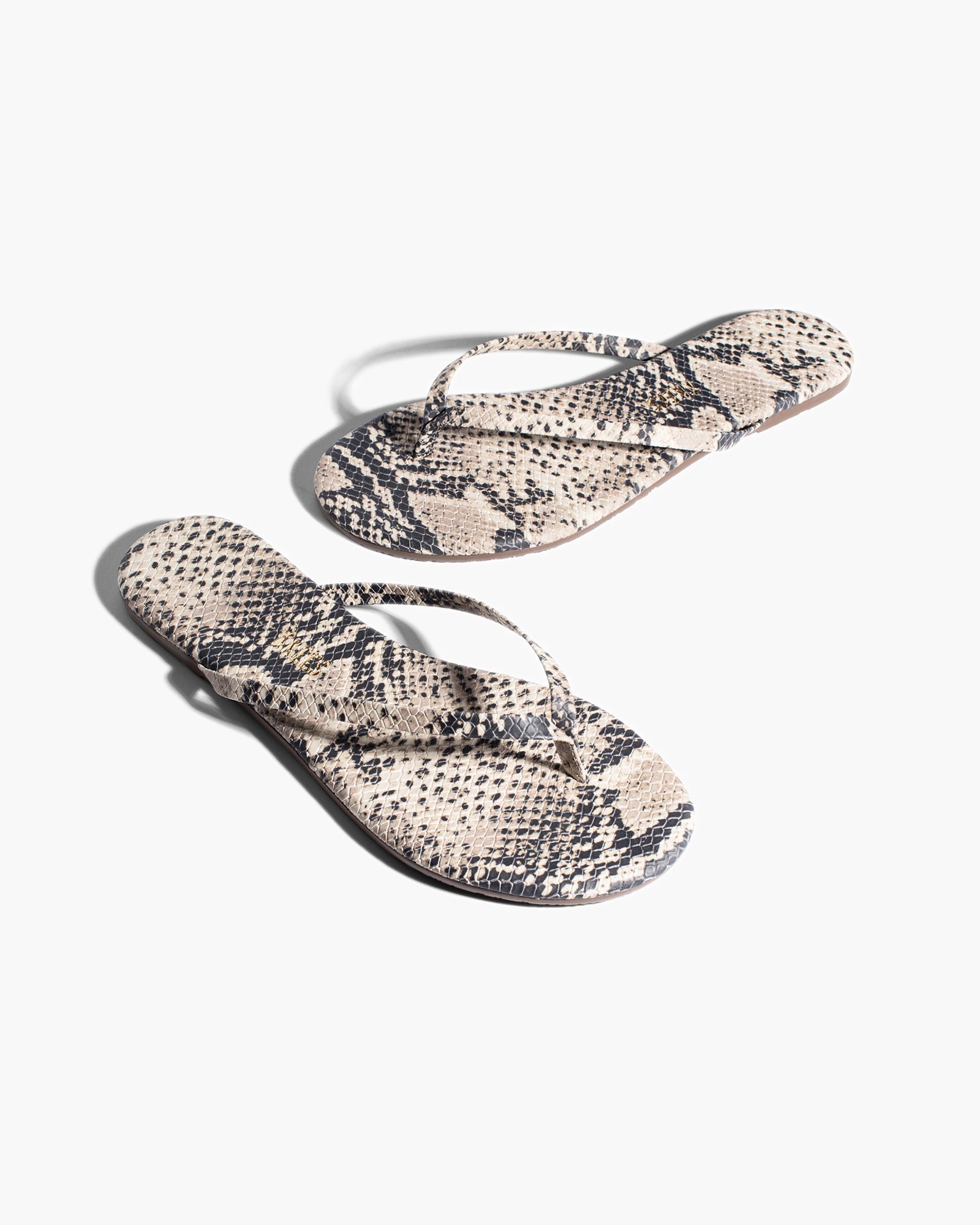 TKEES Lily Vegan Animal Women's Flip Flops Brown Snake | NYLQCT-245