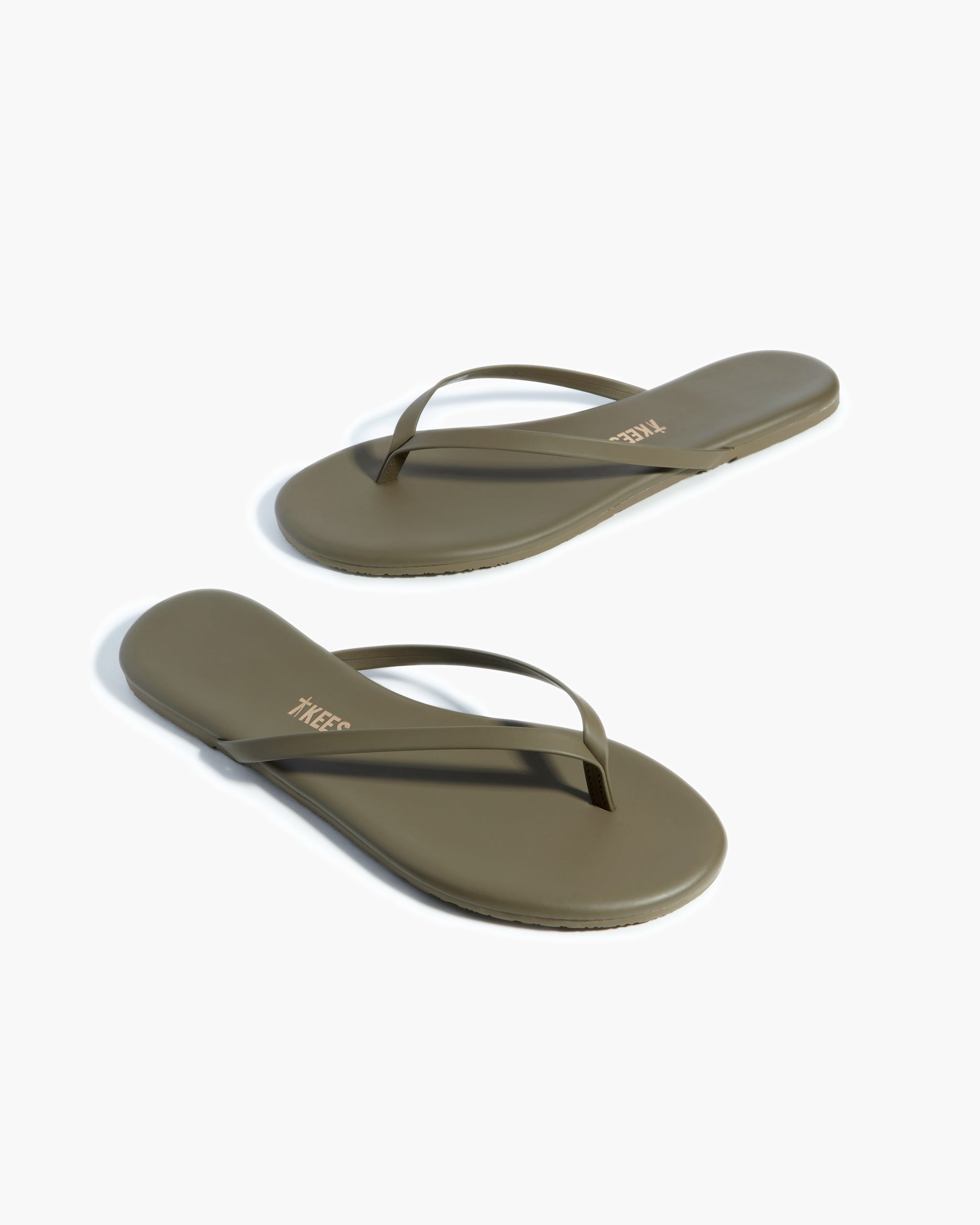 TKEES Lily Vegan Women's Flip Flops Green | UFVRJI-169