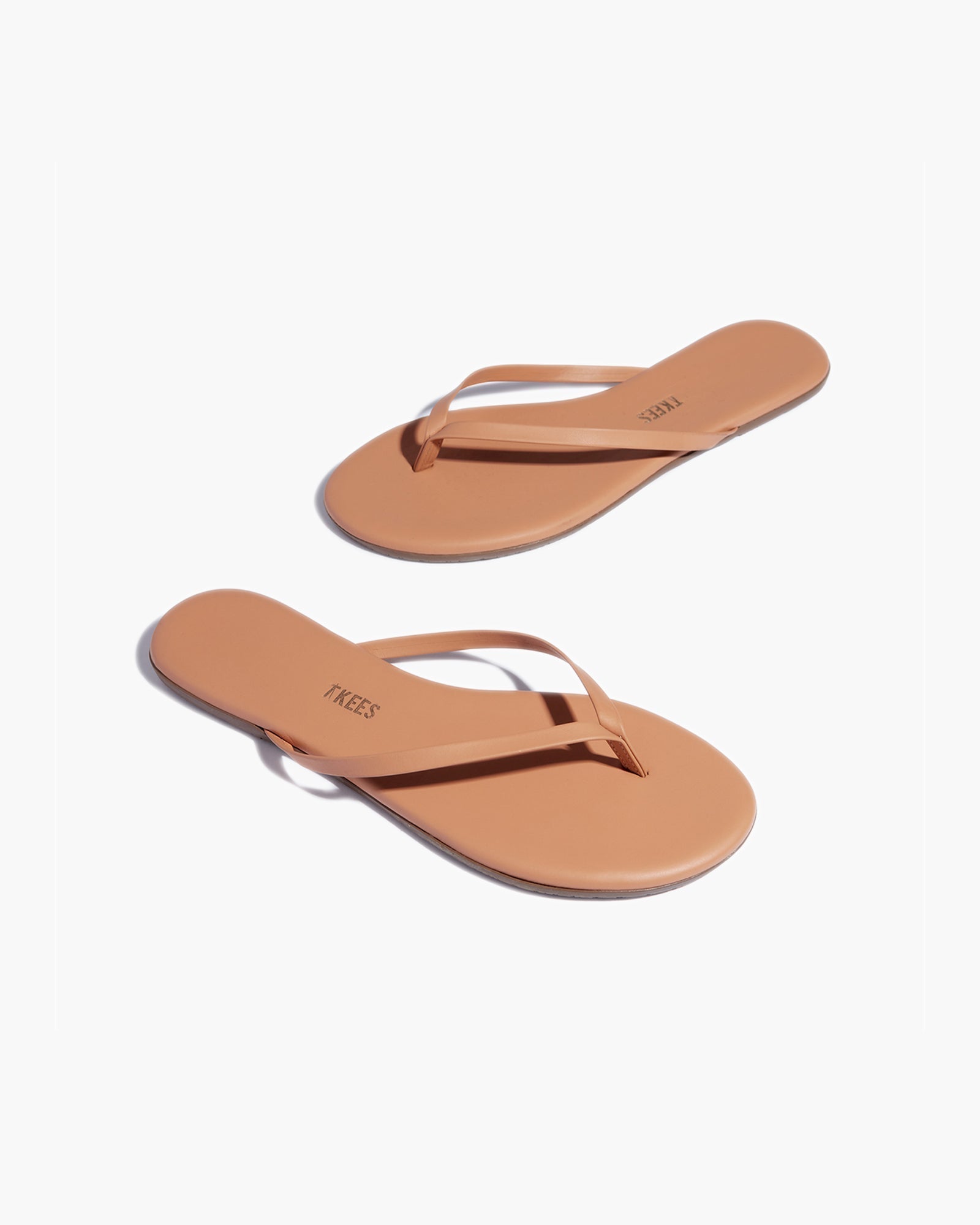 TKEES Lily Vegan Women's Flip Flops Rose Gold | QMGNXU-914