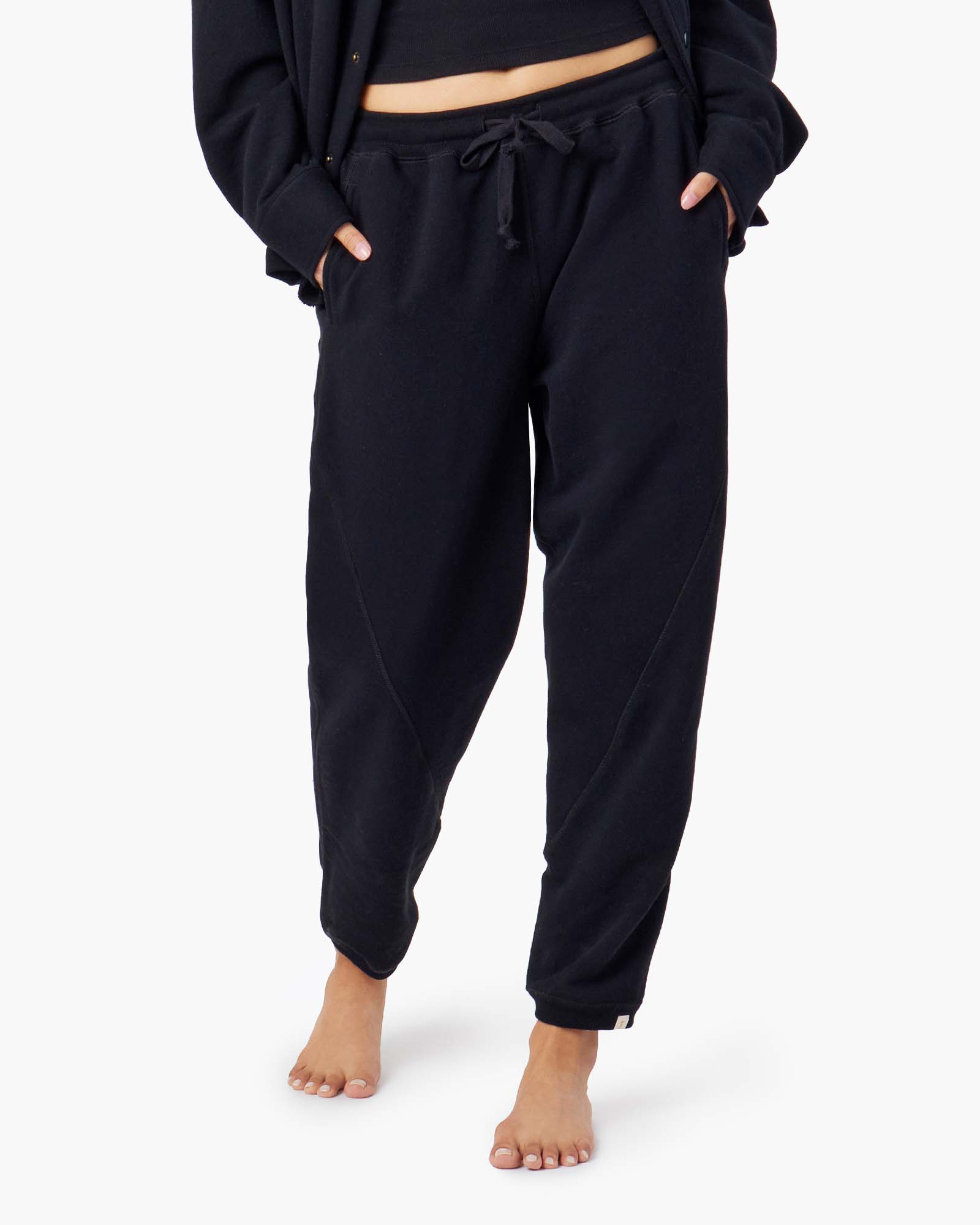 TKEES Panelled Women's Jogger Black | HXVKOI-106