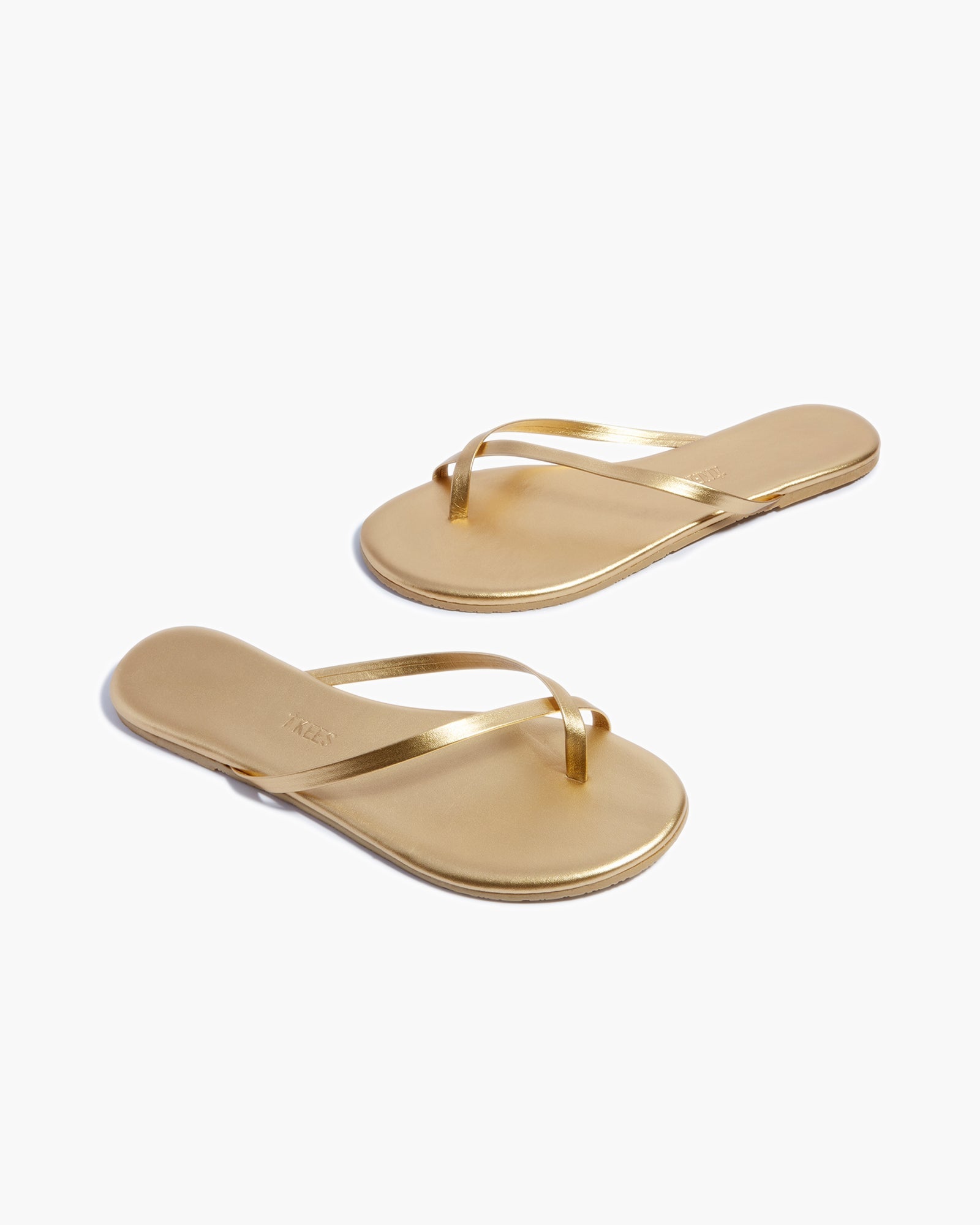 TKEES Riley Metallics Women's Sandals Gold | UCBDYX-045