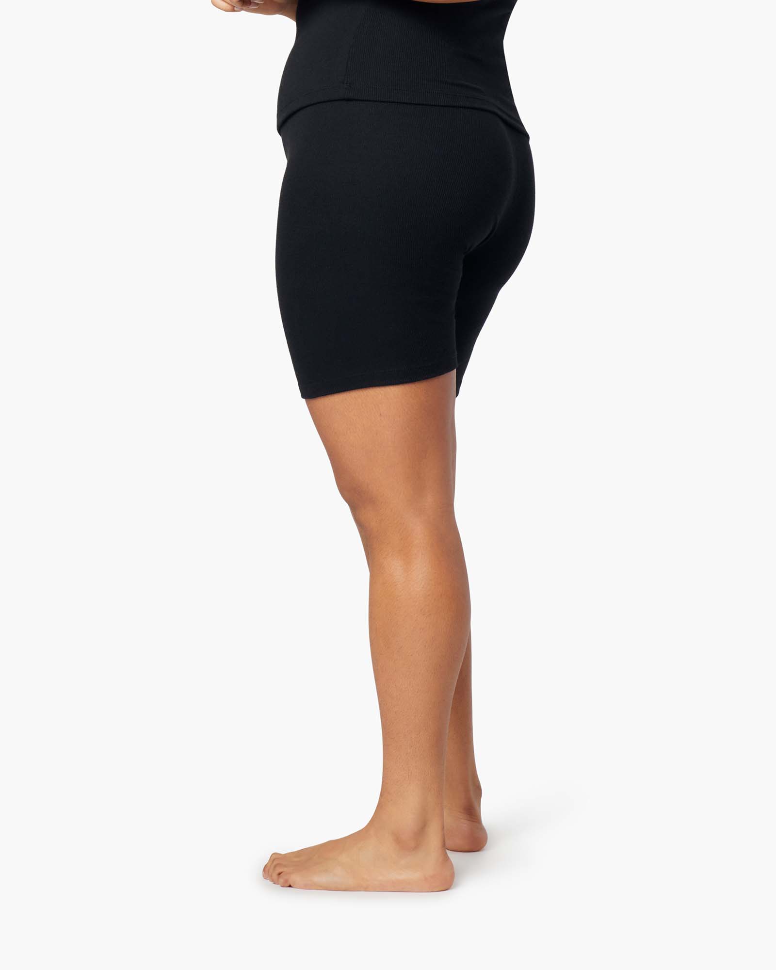 TKEES Super Rib Biker Women's Shorts Black | KPALUB-209