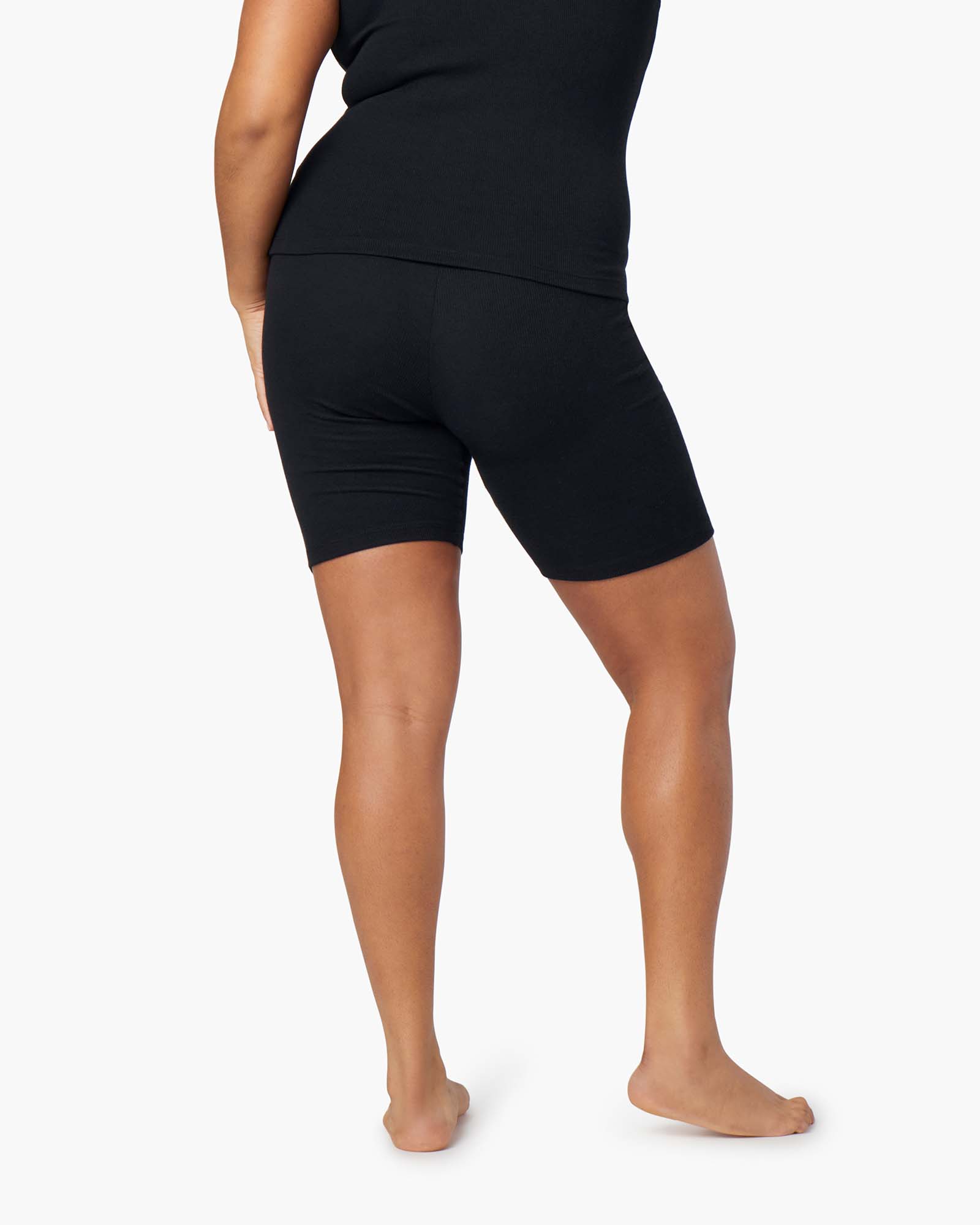 TKEES Super Rib Biker Women's Shorts Black | KPALUB-209