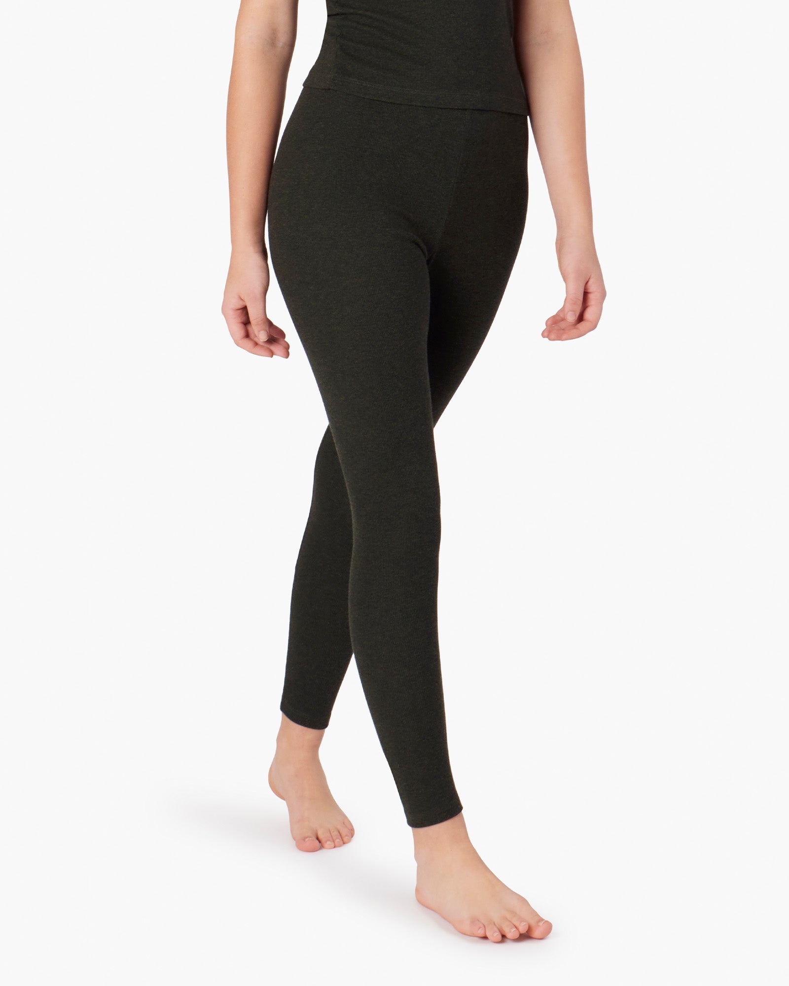 TKEES Super Rib Women's Leggings Black | EUCRYN-798