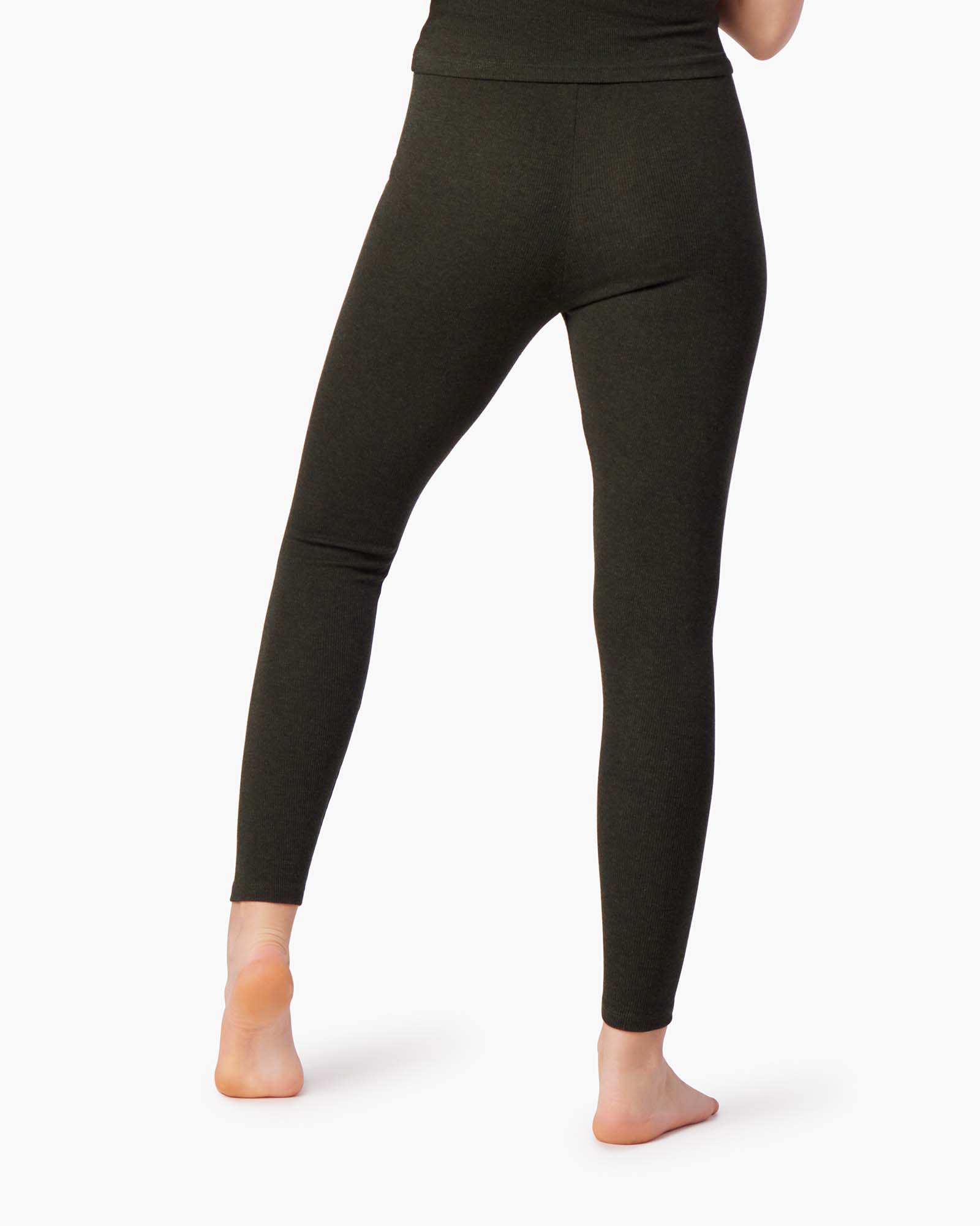 TKEES Super Rib Women's Leggings Black | EUCRYN-798