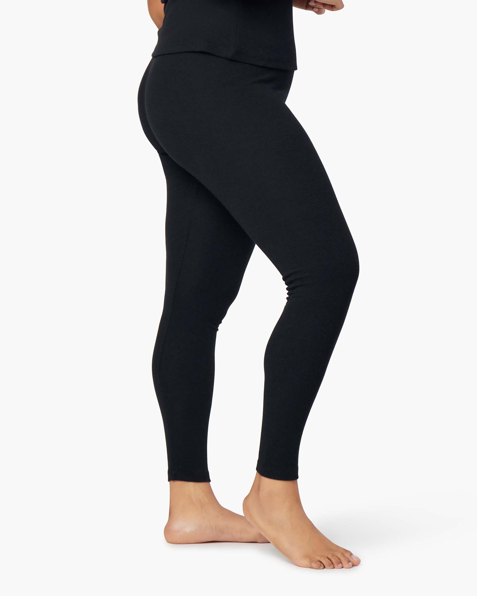 TKEES Super Rib Women's Leggings Black | GKHAJC-317