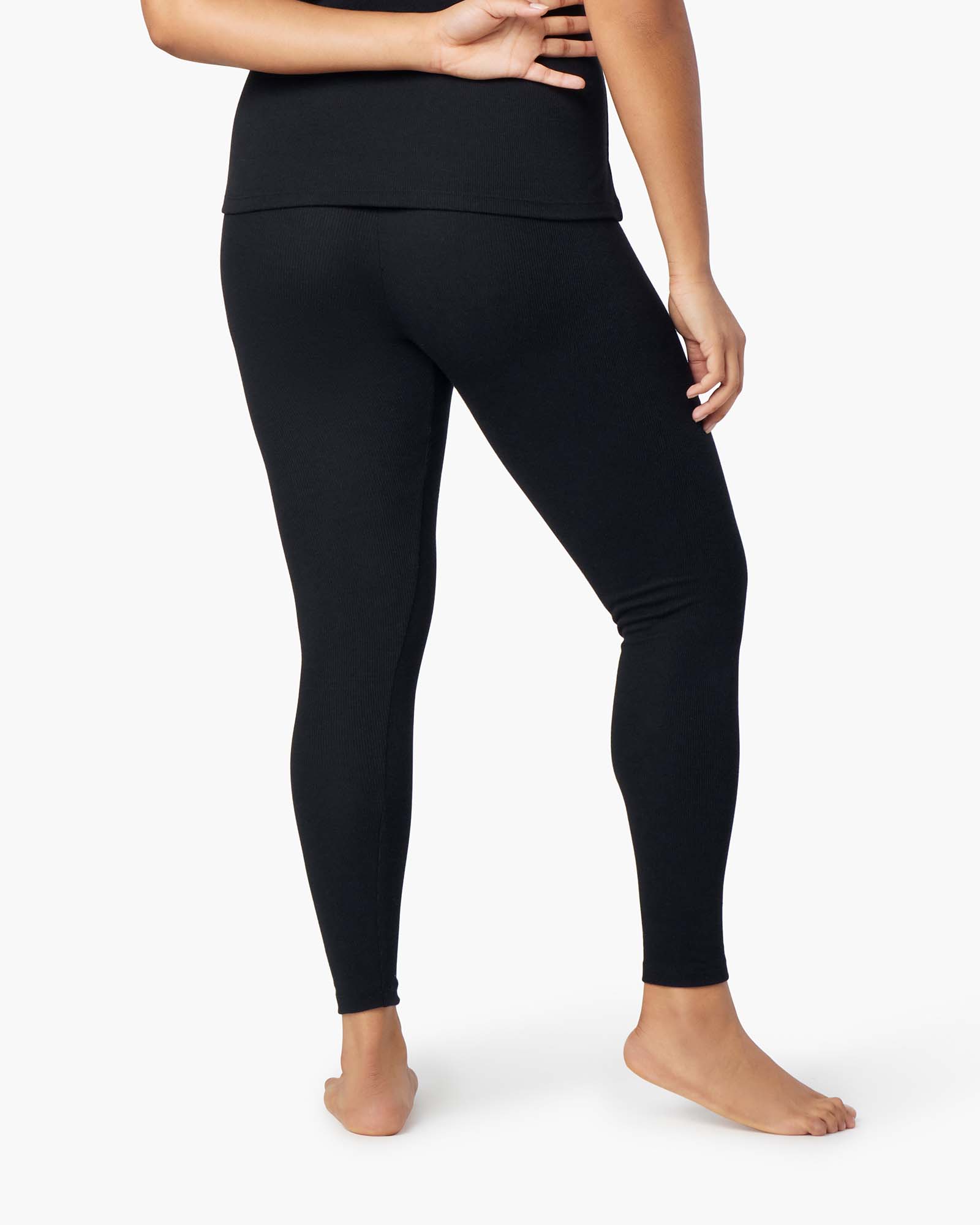 TKEES Super Rib Women's Leggings Black | GKHAJC-317