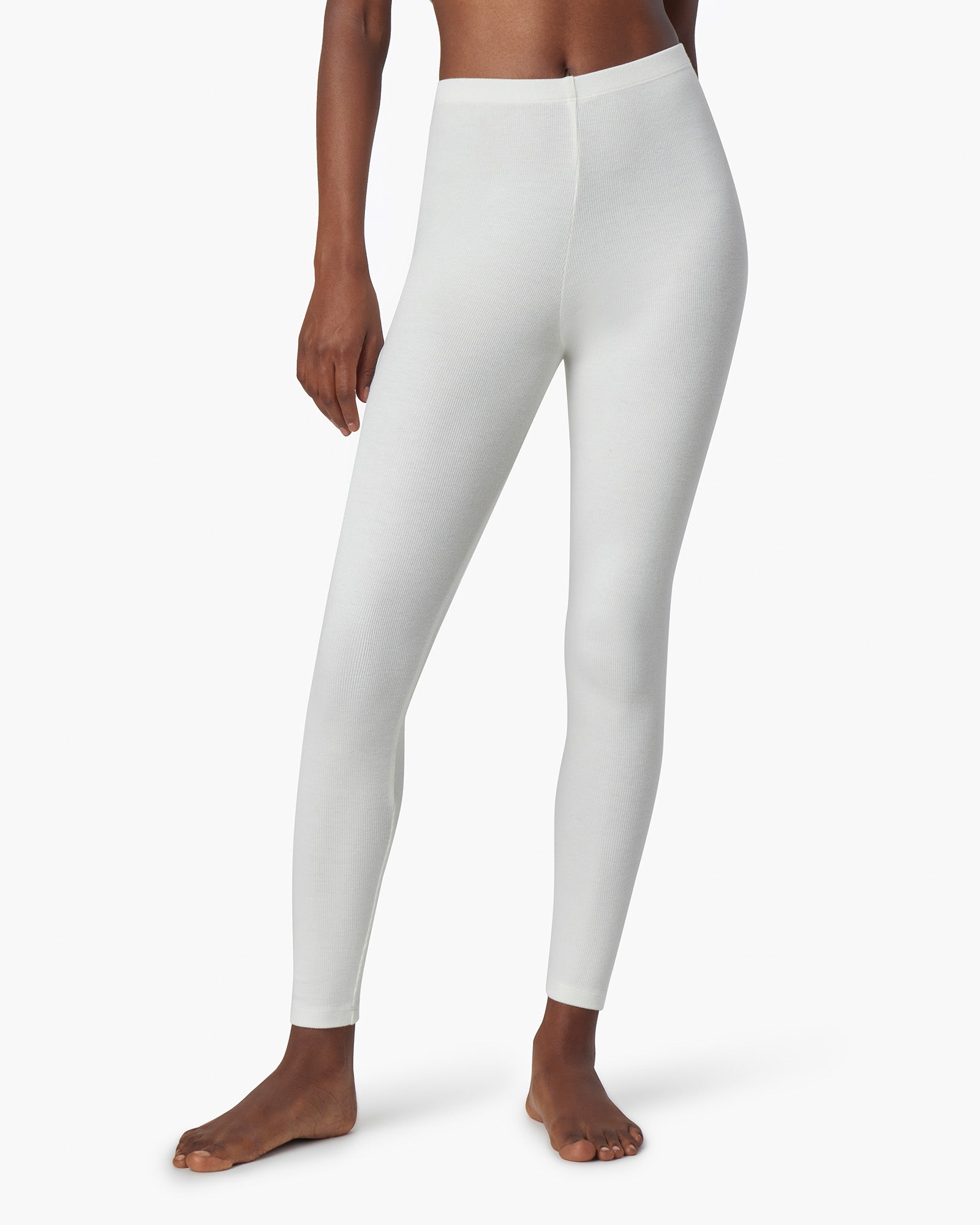 TKEES Super Rib Women's Leggings White | MDCIKP-298