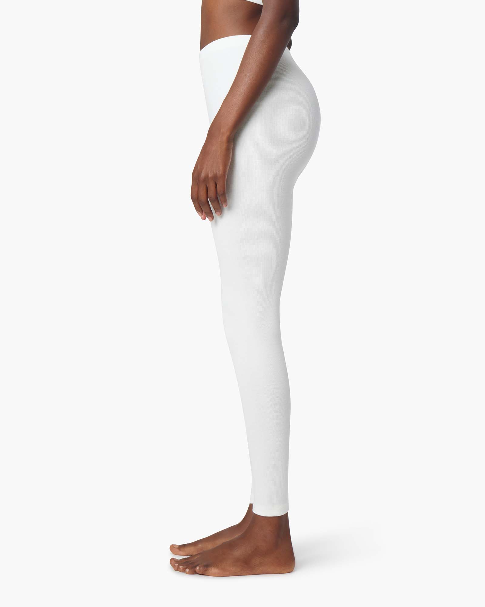 TKEES Super Rib Women's Leggings White | MDCIKP-298