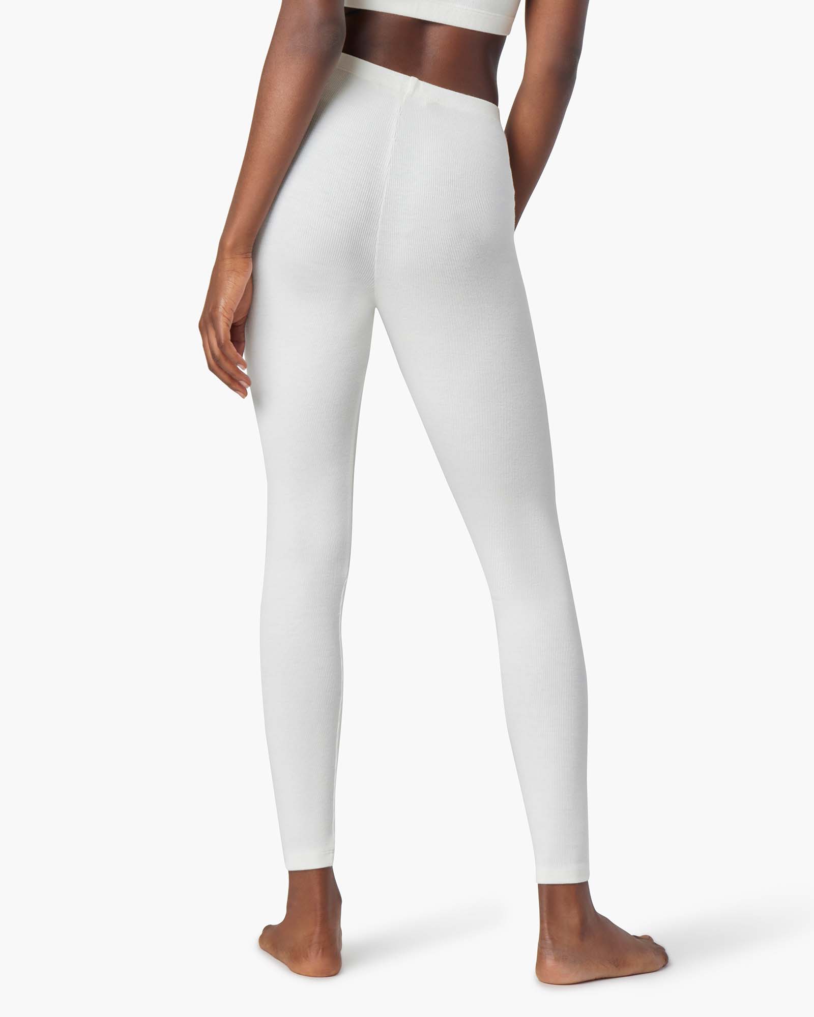 TKEES Super Rib Women's Leggings White | MDCIKP-298