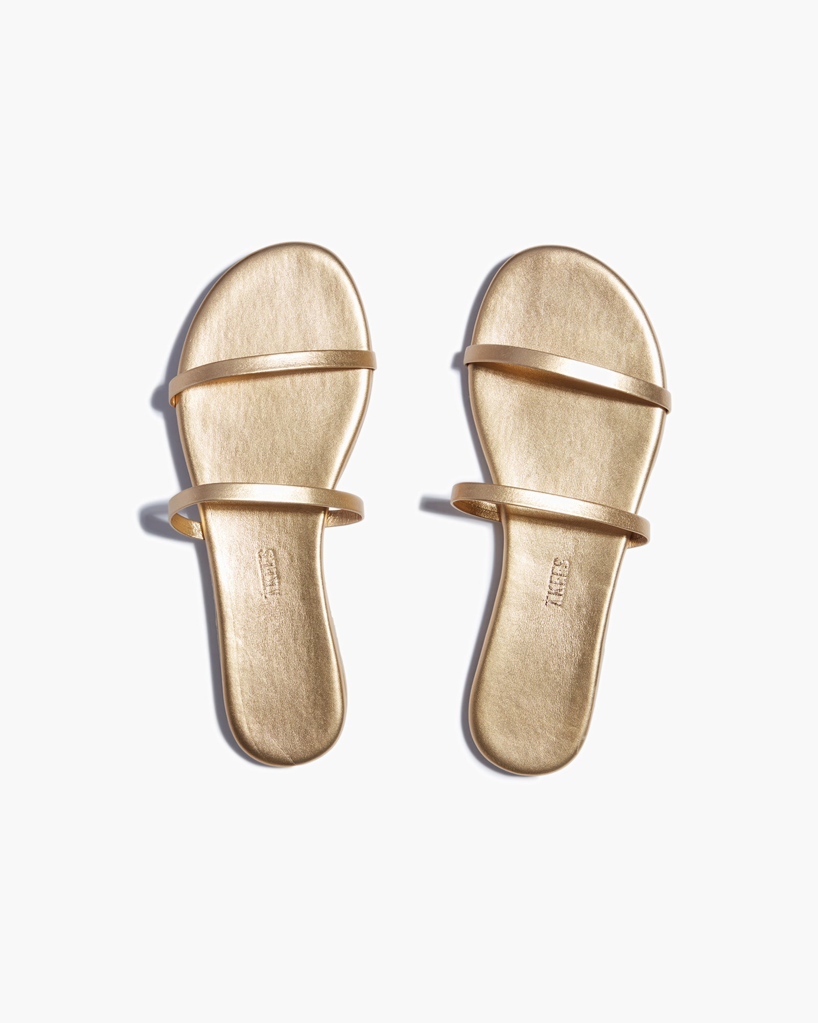 TKEES Gemma Metallics Women's Sandals Gold | KQREIB-605