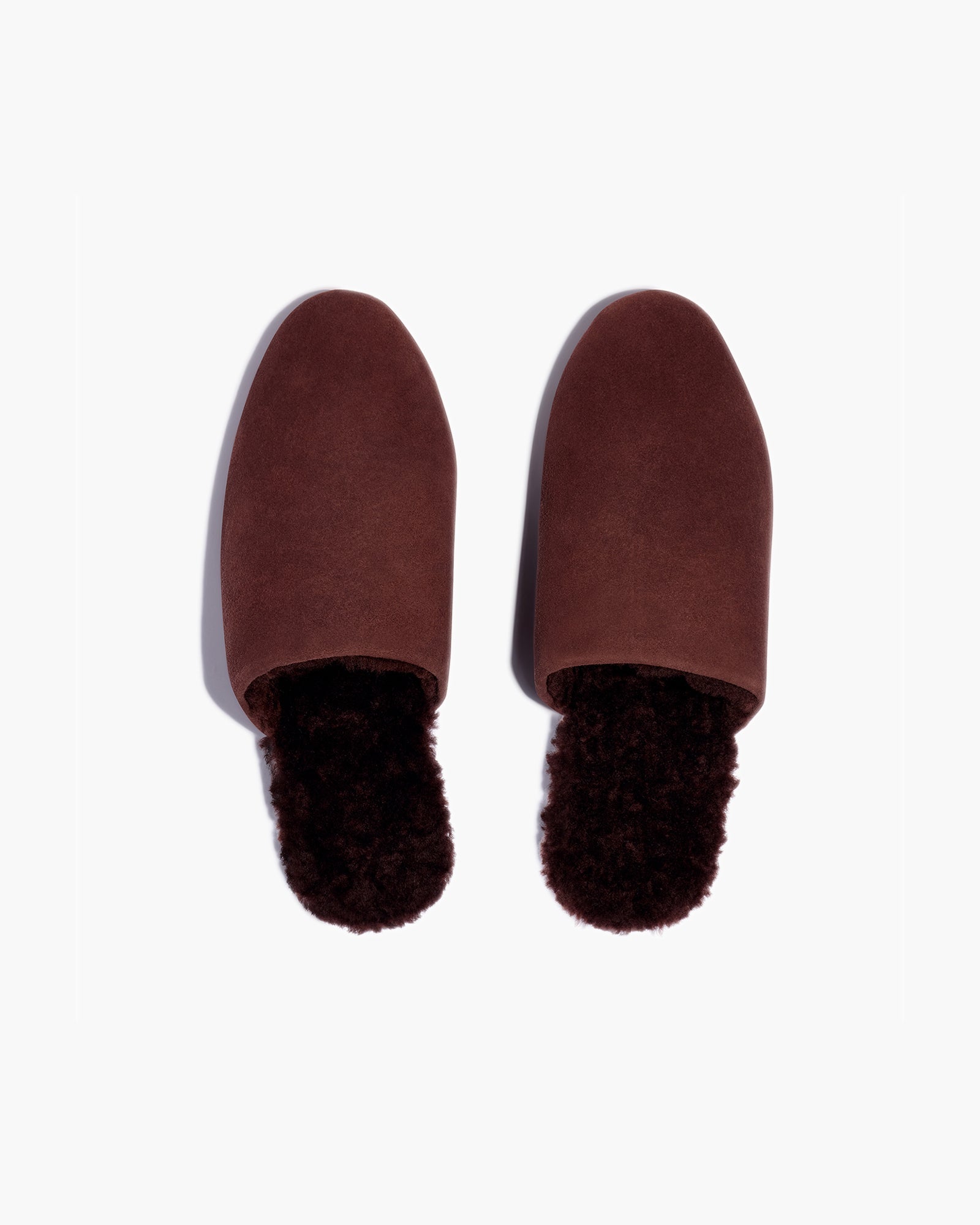 TKEES Ines Shearling Women's Slides Chocolate | WYGHRB-195