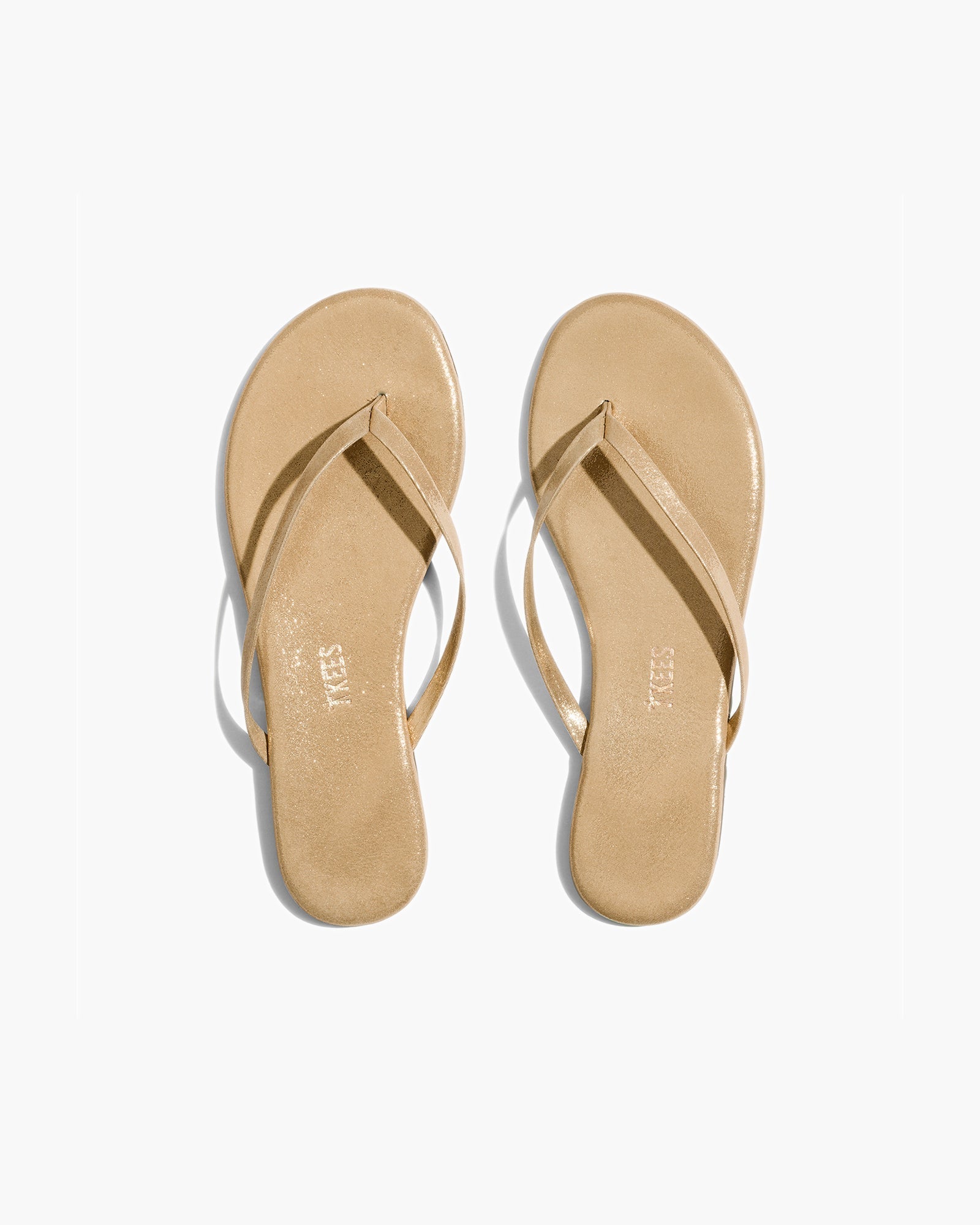 TKEES Lily Glitters Women's Flip Flops Gold | VEZARB-501