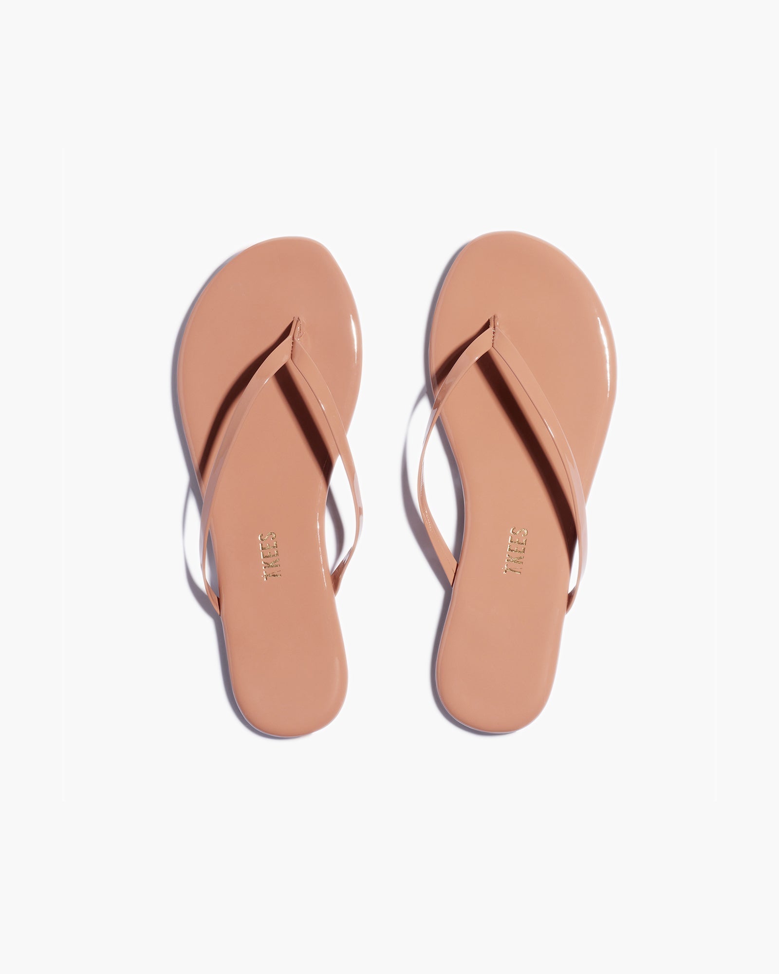 TKEES Lily Glosses Women's Flip Flops Rose Gold | QGOBZT-745