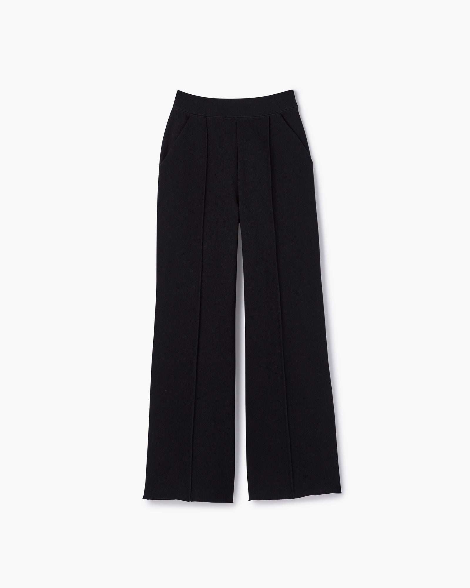 TKEES Raw Edge Wide Leg Women's Pants Black | AXGFLD-826