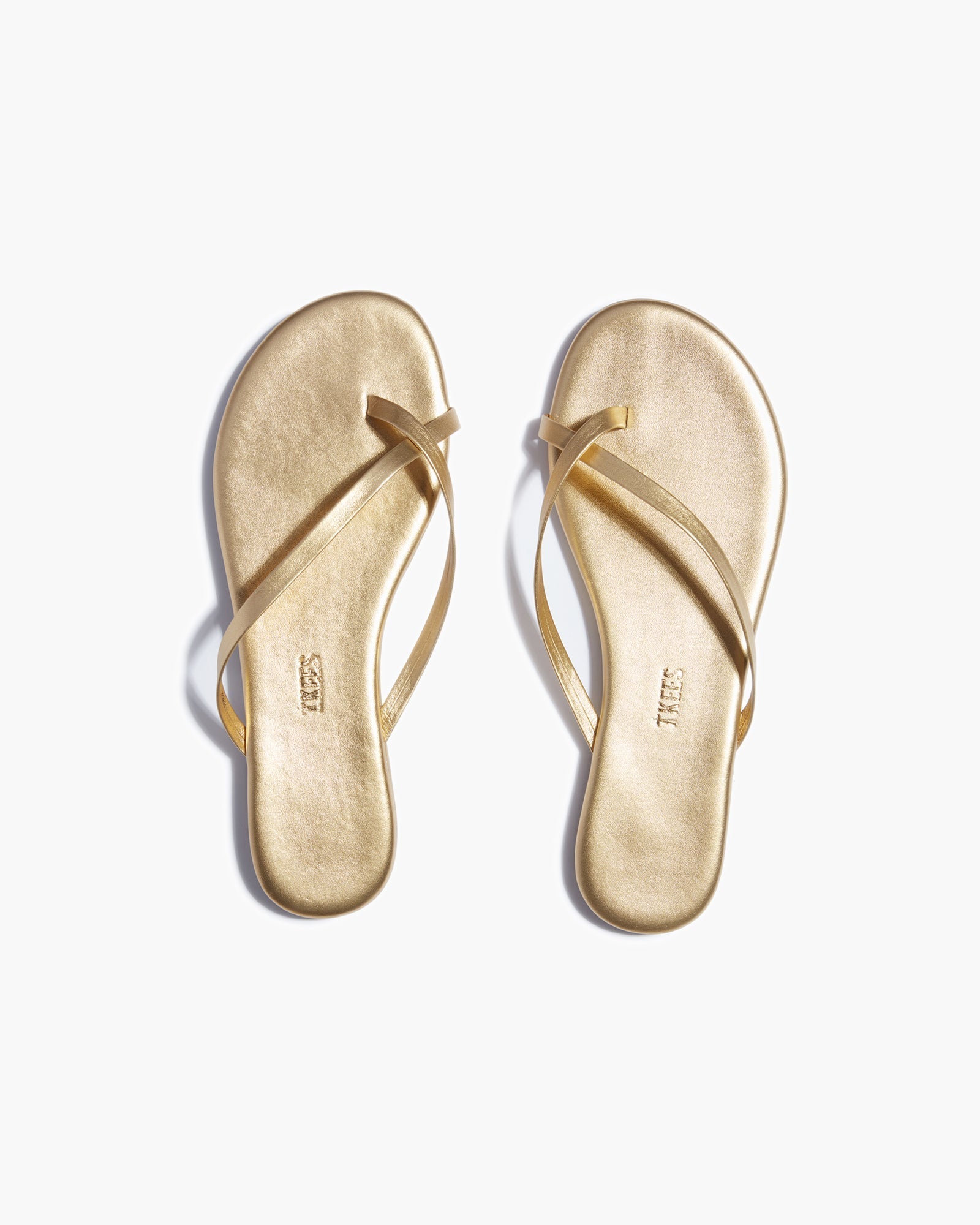 TKEES Riley Metallics Women's Sandals Gold | UCBDYX-045